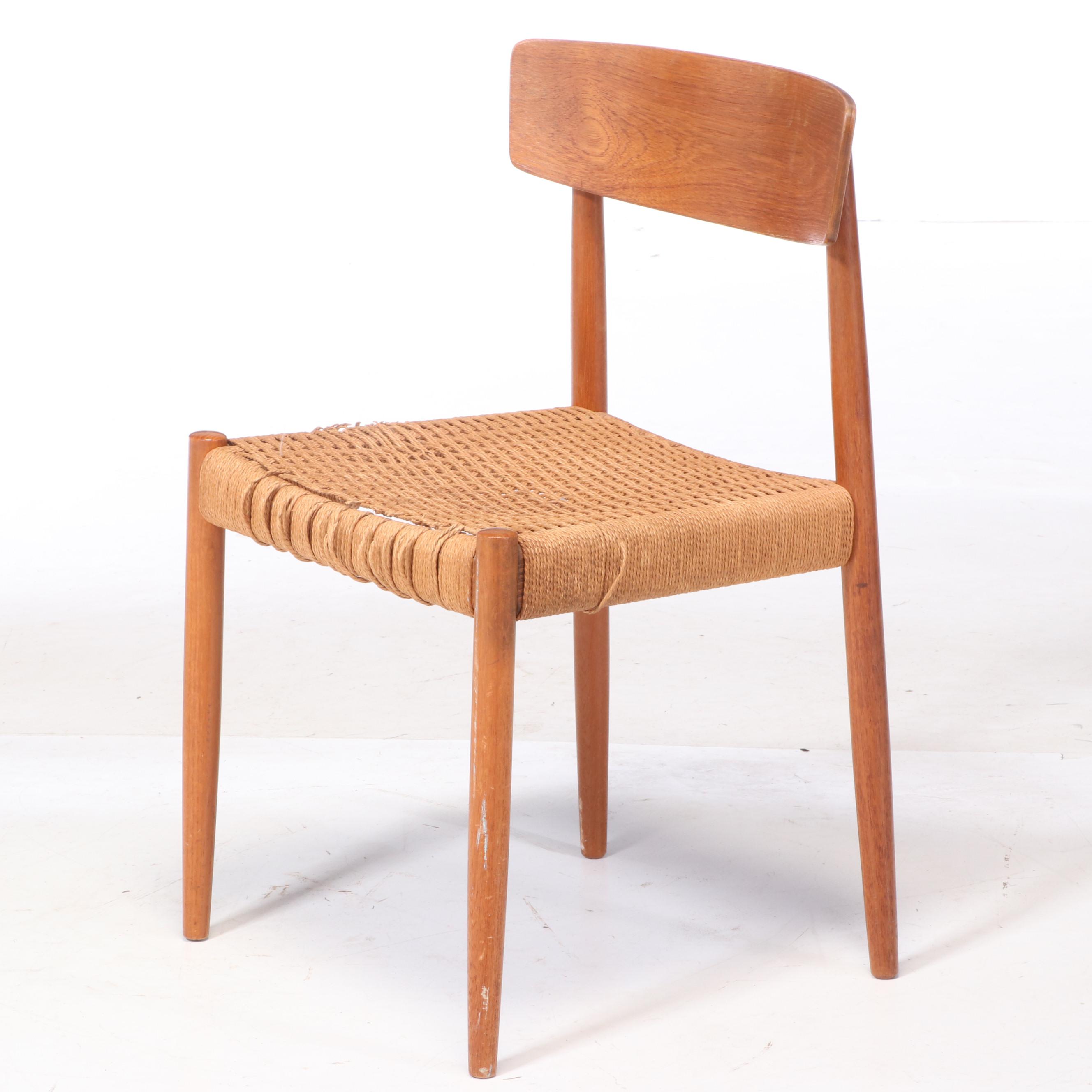 Arne Vodder for Johannes Hansen Danish Modern Teak Drop-Leaf Desk and Side Chair