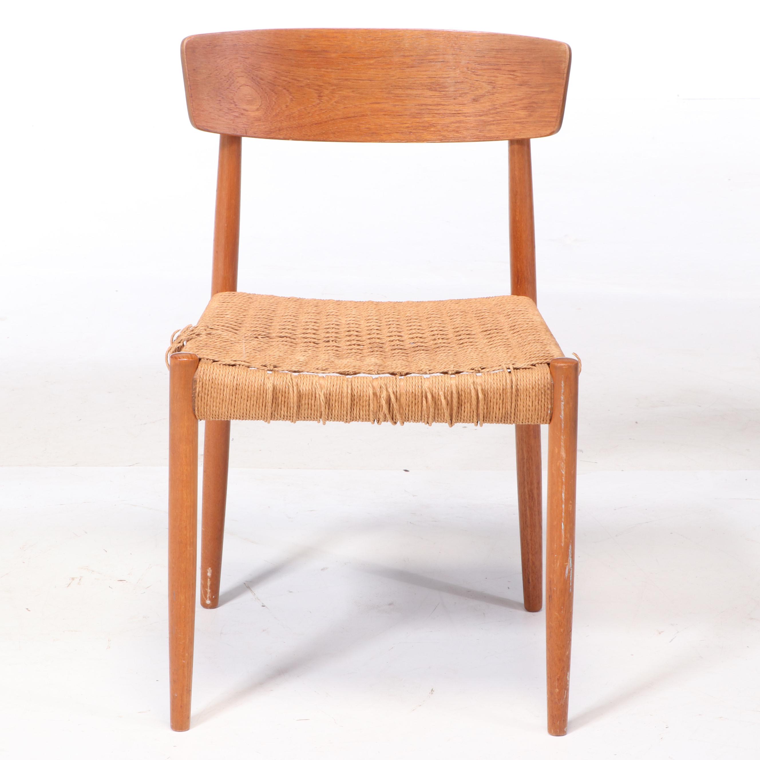 Arne Vodder for Johannes Hansen Danish Modern Teak Drop-Leaf Desk and Side Chair