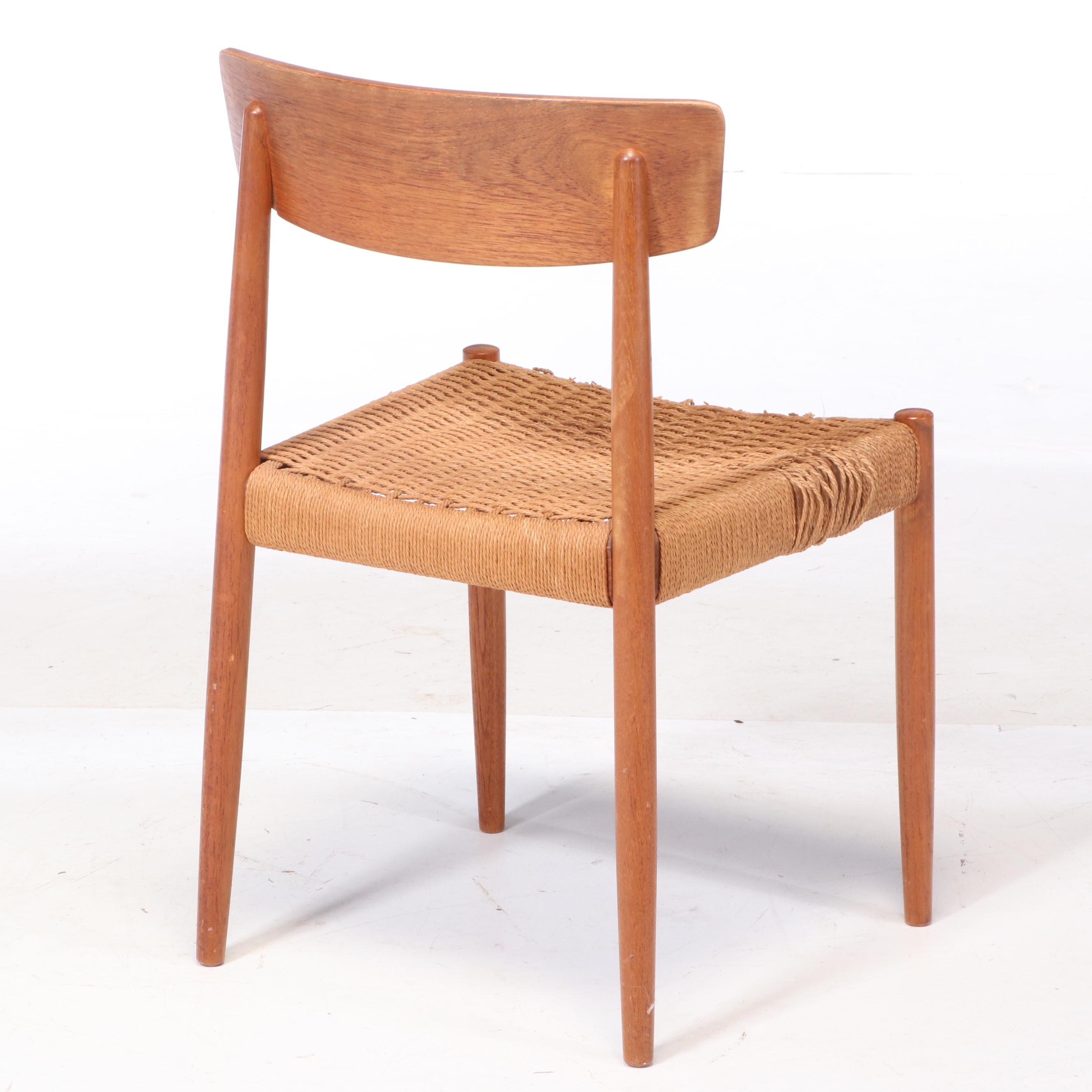 Arne Vodder for Johannes Hansen Danish Modern Teak Drop-Leaf Desk and Side Chair