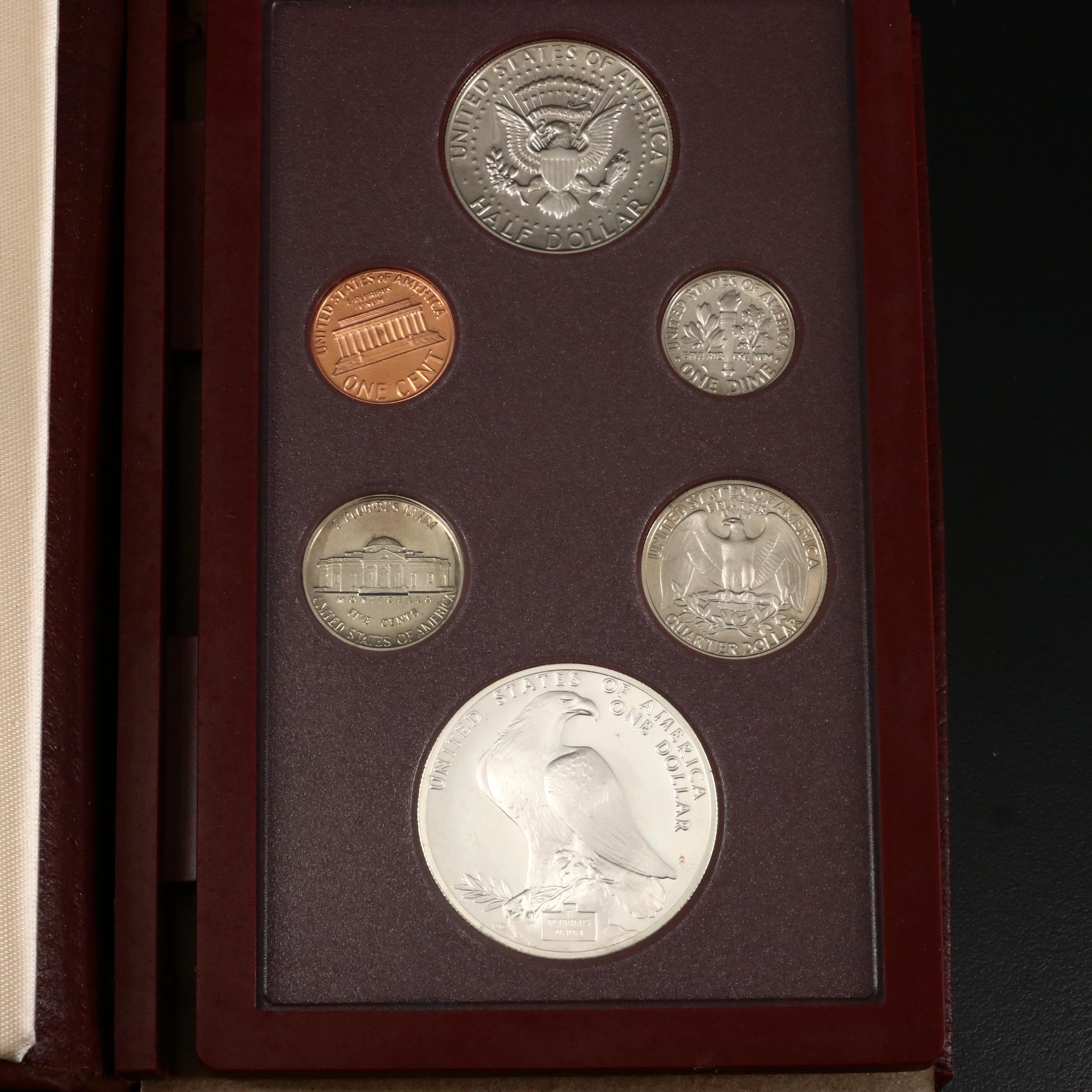 Five U.S. Mint Prestige Proof Sets, 1984 to 1994