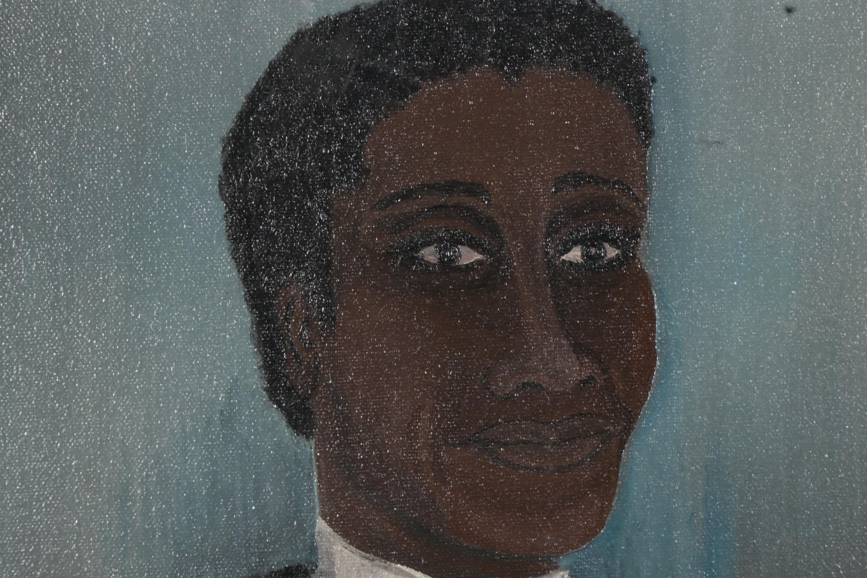 Marie Jones Oil Painting of Preacher at Pulpit, circa 1974