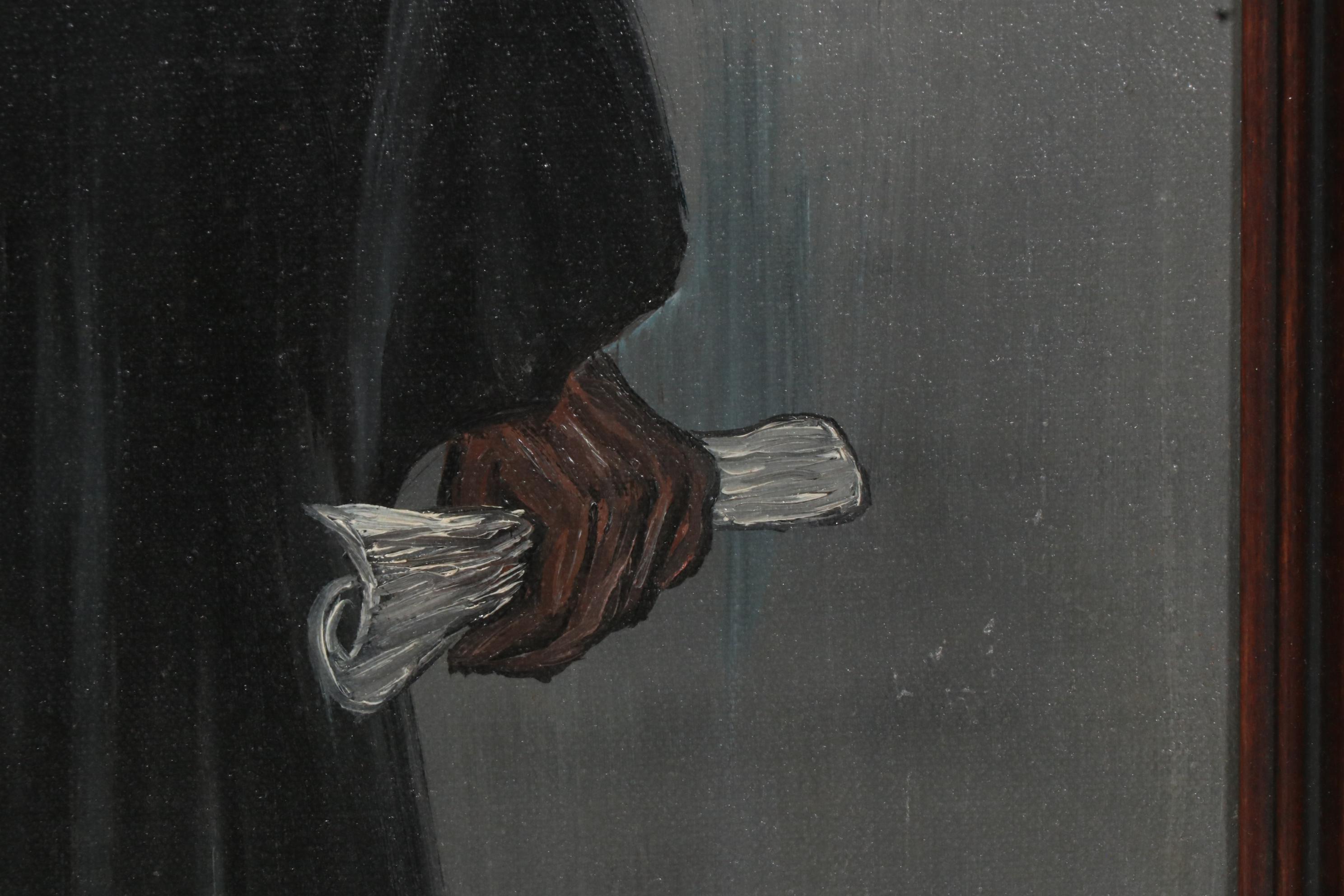 Marie Jones Oil Painting of Preacher at Pulpit, circa 1974