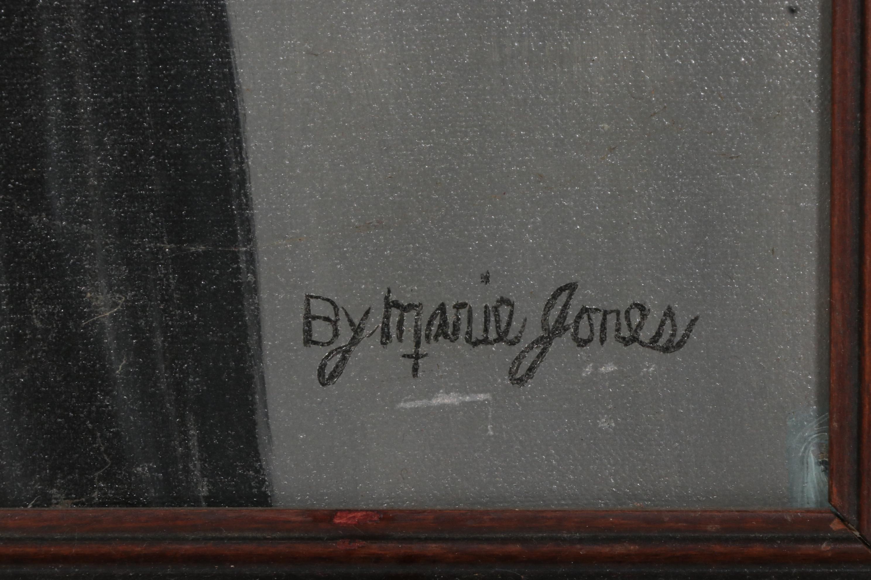 Marie Jones Oil Painting of Preacher at Pulpit, circa 1974