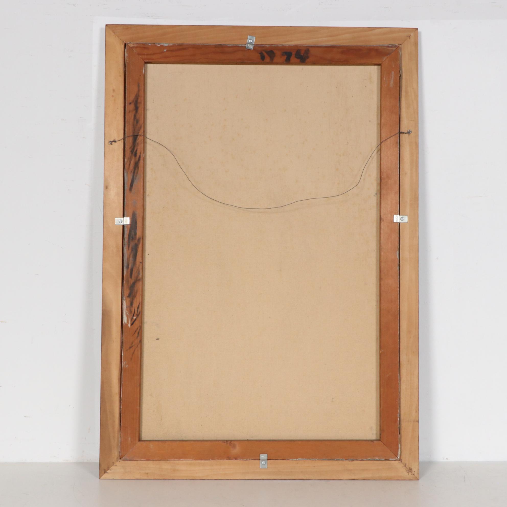 Marie Jones Oil Painting of Preacher at Pulpit, circa 1974