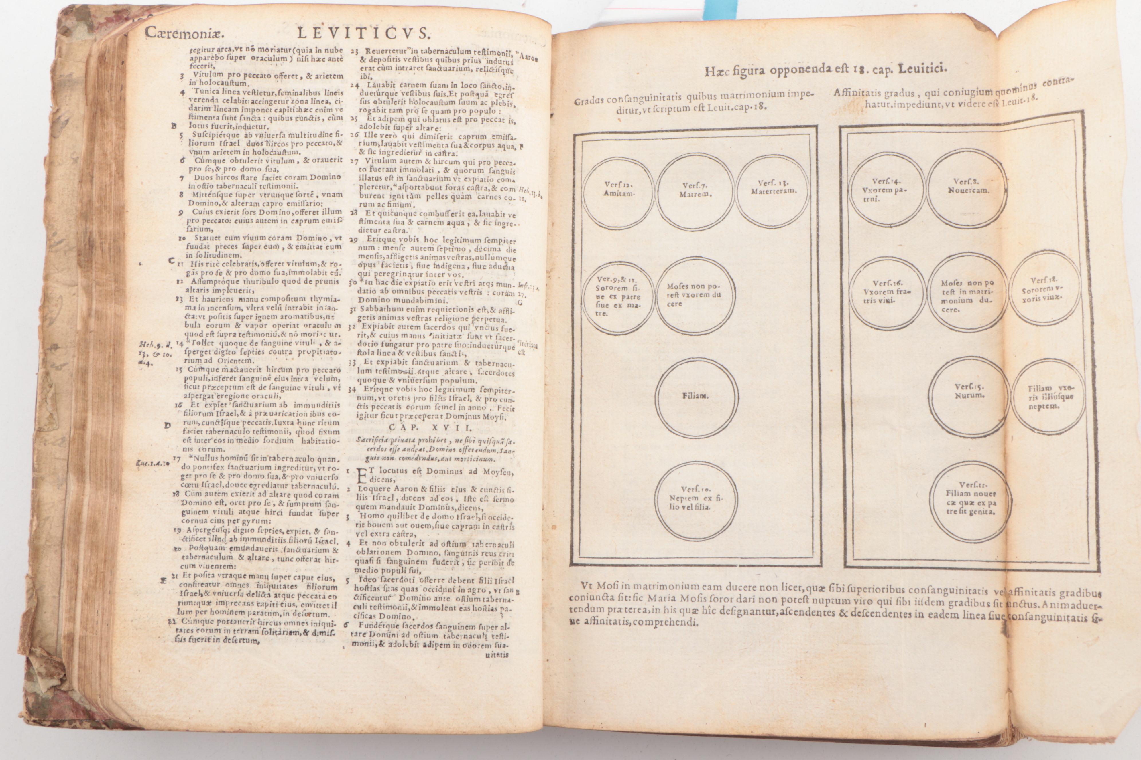 Illustrated "Biblia Sacra Vulgate Holy Bible" by Jean Frellon, 1566
