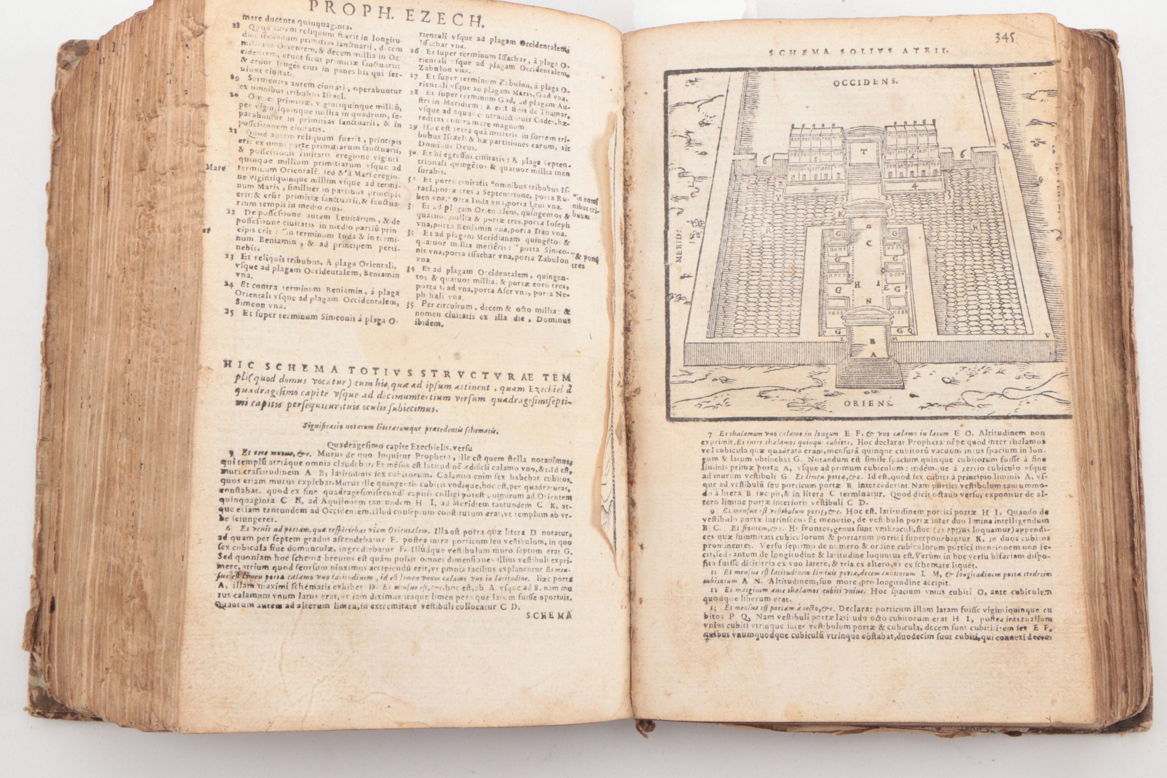 Illustrated "Biblia Sacra Vulgate Holy Bible" by Jean Frellon, 1566