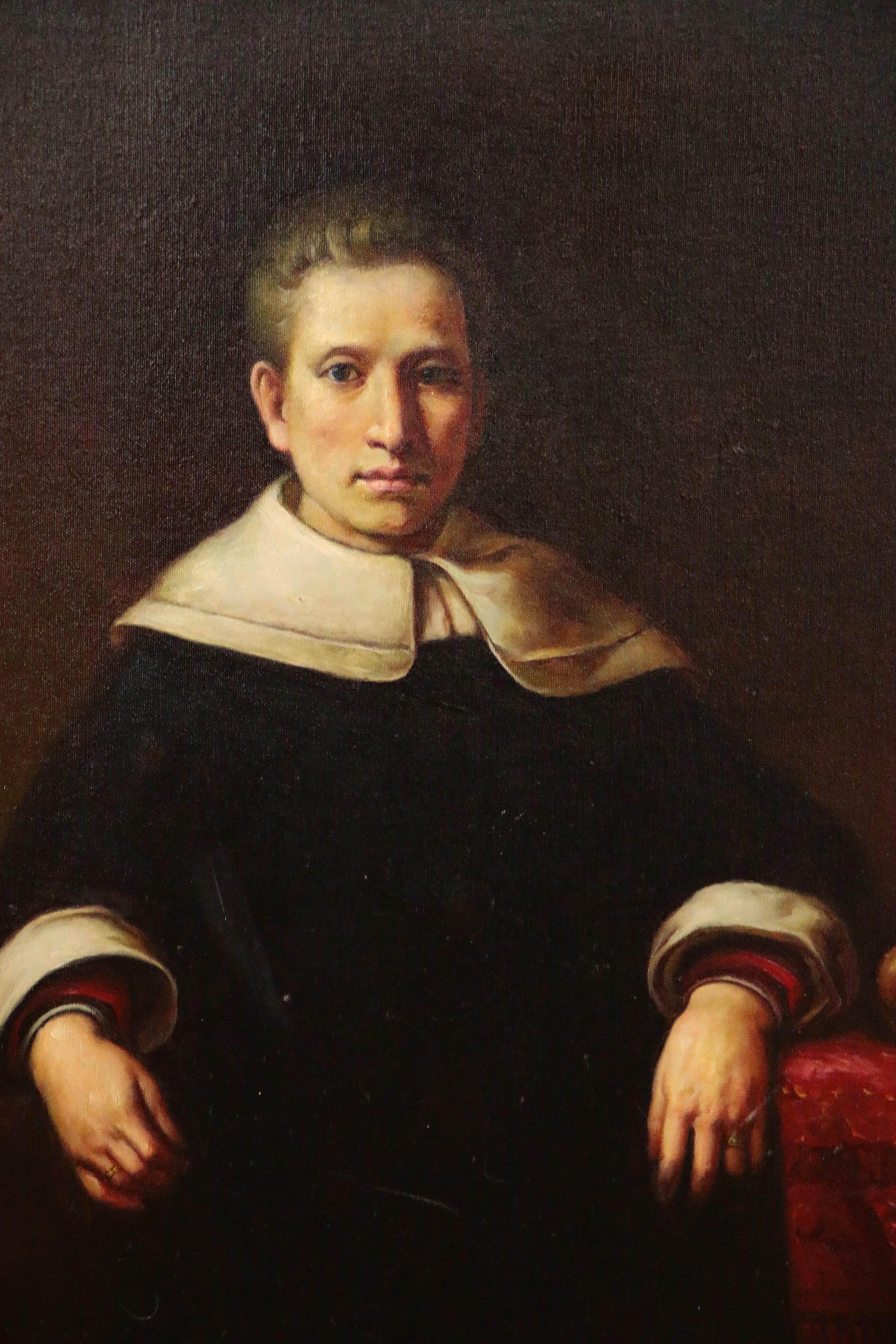 Oil Painting after a Portrait of Anne Bradstreet, 21st Century