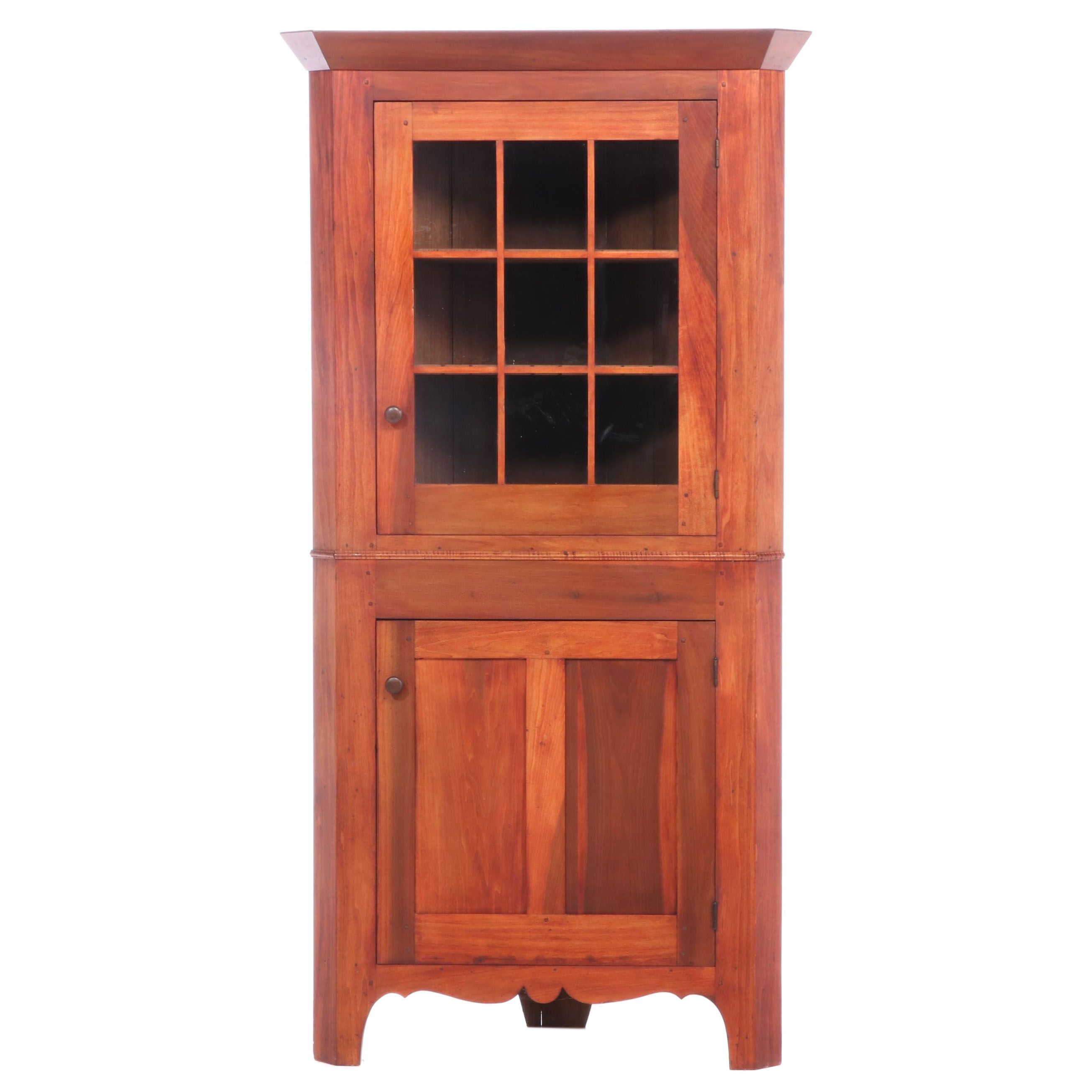 David T. Smith Colonial Style Cherry Finish Corner Cabinet