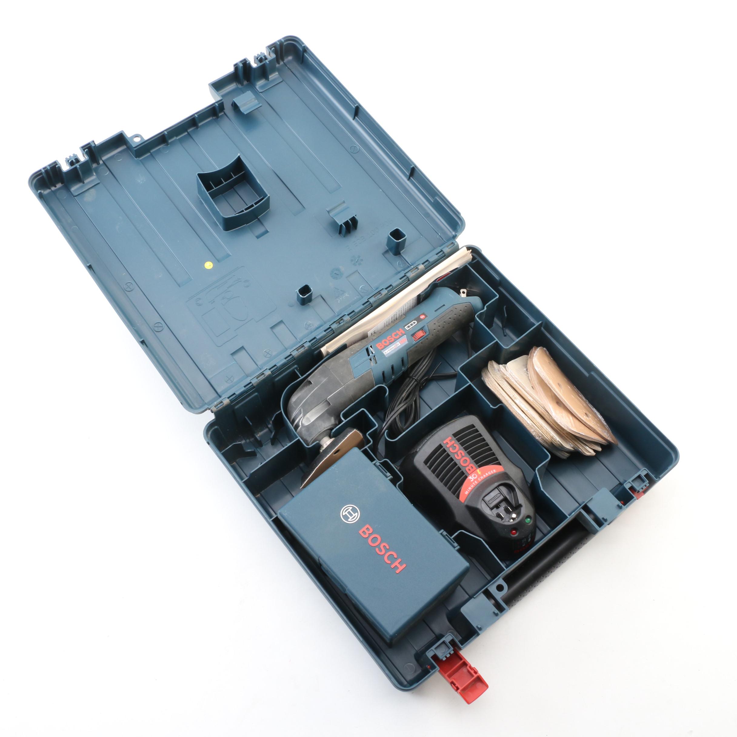 Bosch Multi-X Cordless Oscillating Tool, Case and Accessories, Late 20th Century