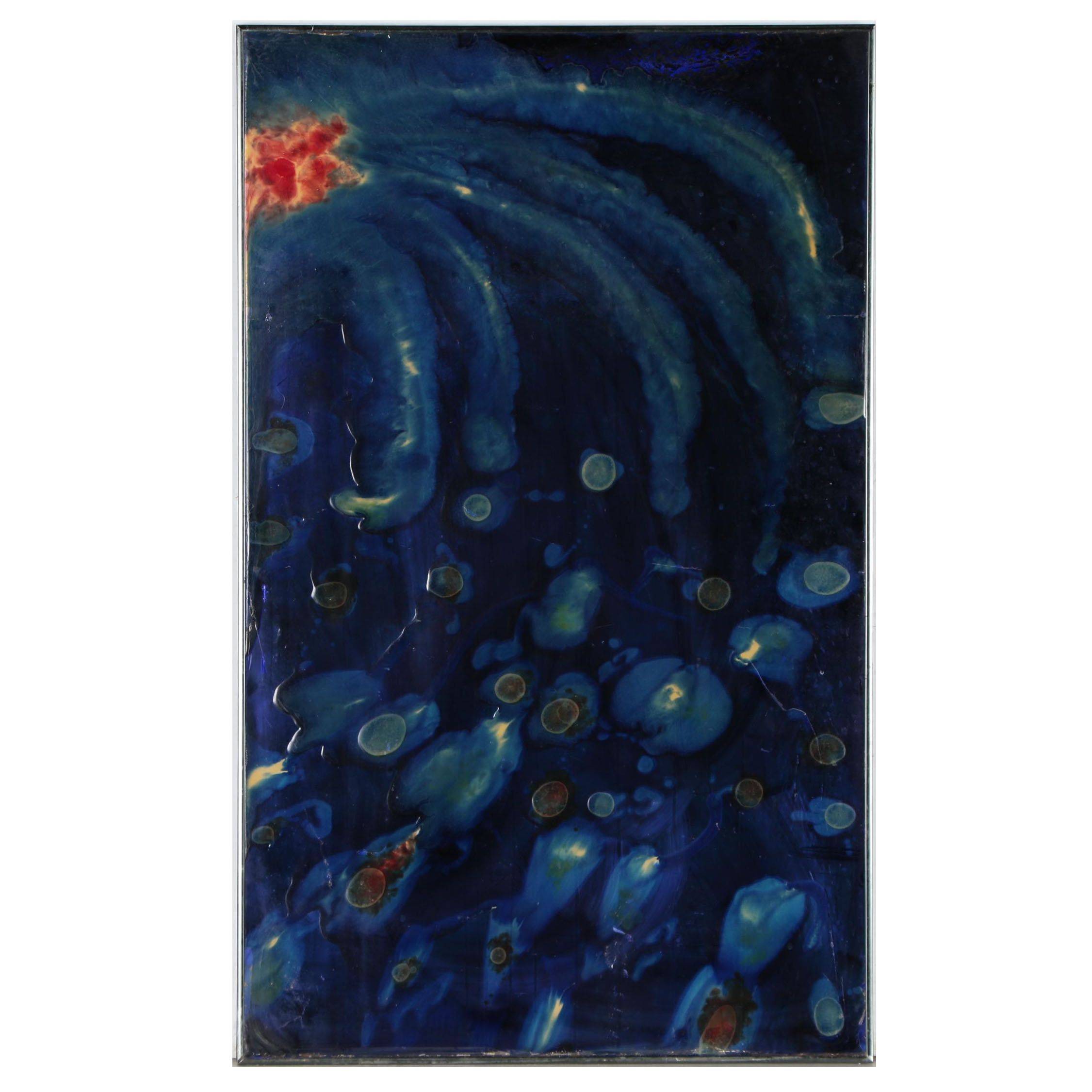 Kanti Campagna Enamel Painting on Metal "Fireworks", 1981