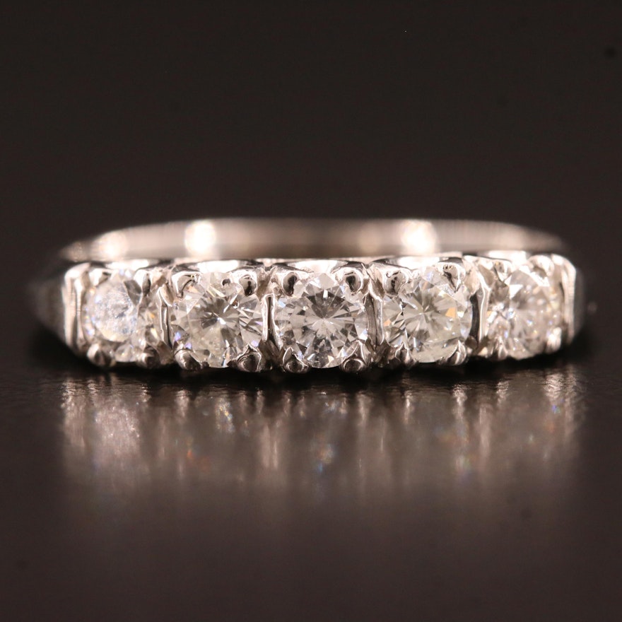 Platinum Diamond Five Stone Ring