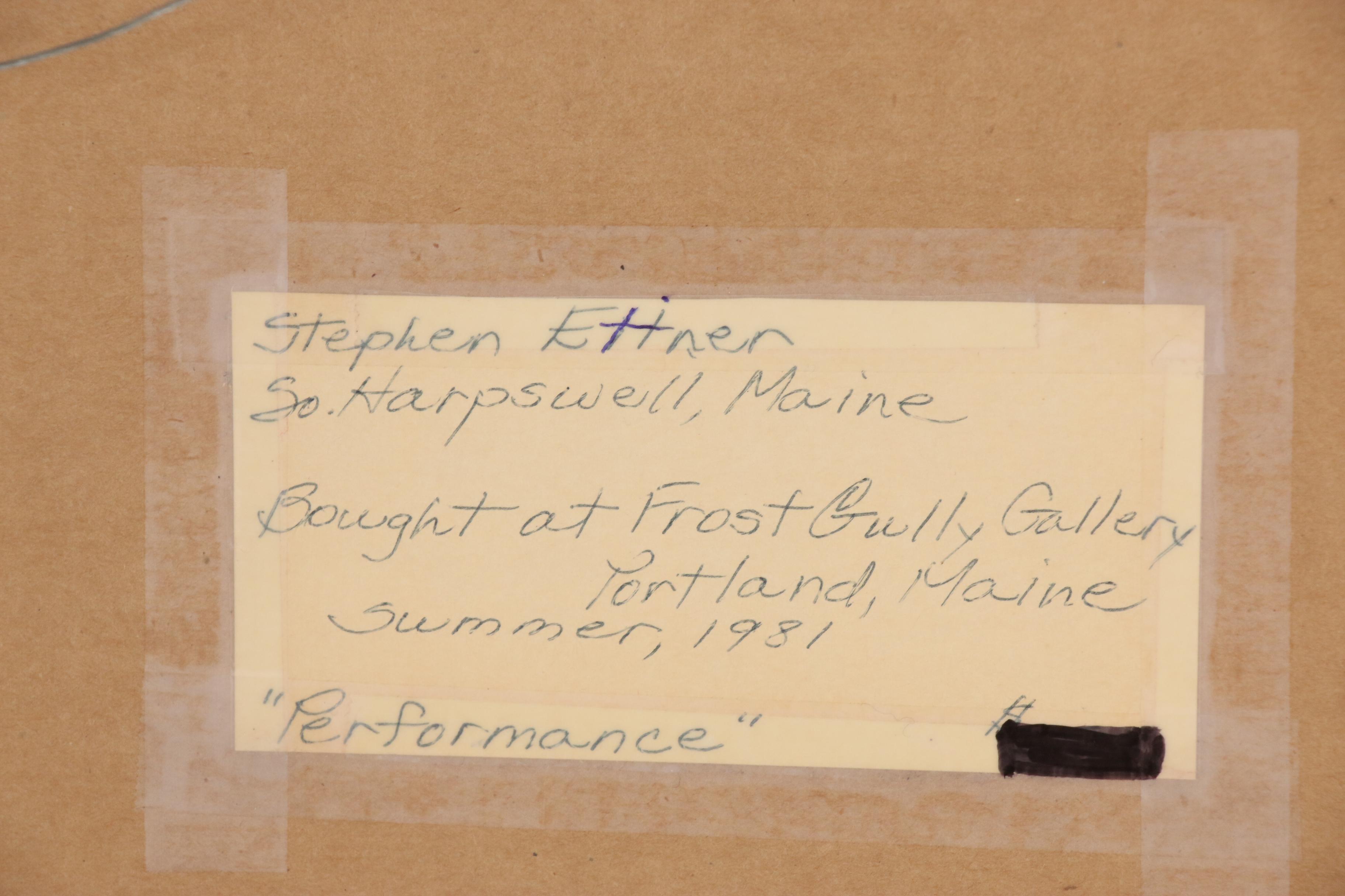 Stephen Etnier Oil Painting of Harbor Scene with Rower "Performance"