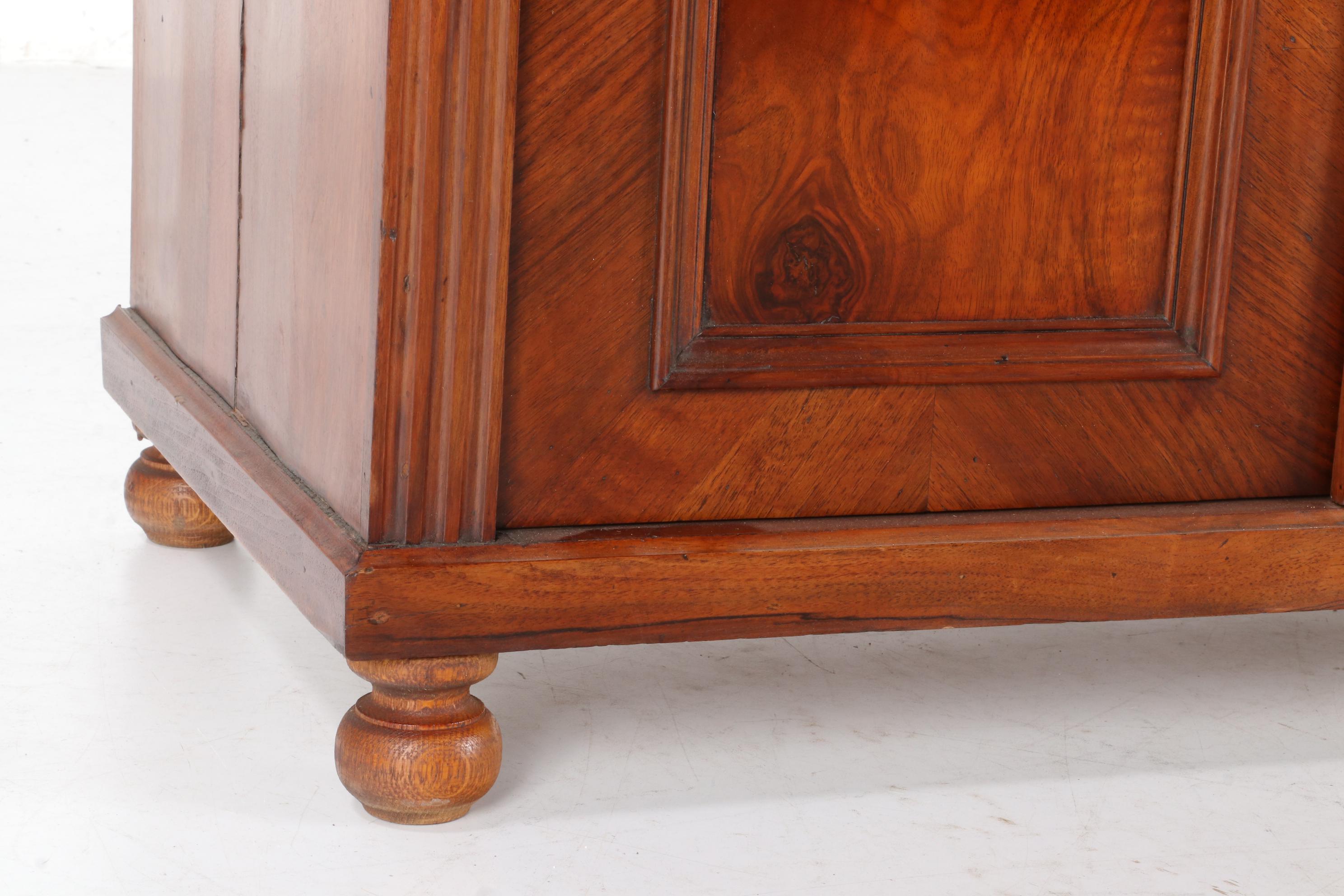 2-Piece Walnut Cabinet, Early 20th Century