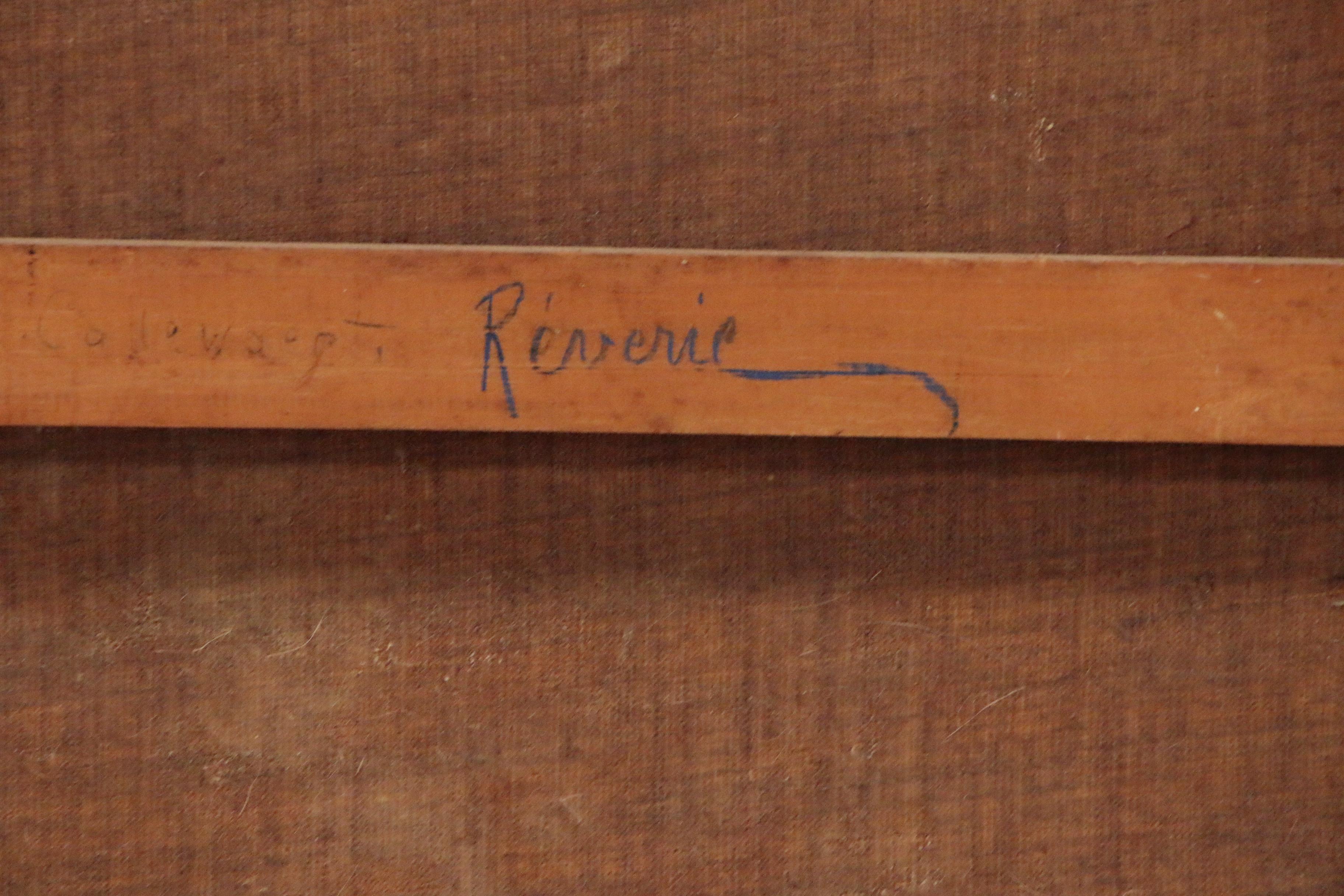 Maurice Callewaert Oil Painting of Seated Female Nude "Reverie"