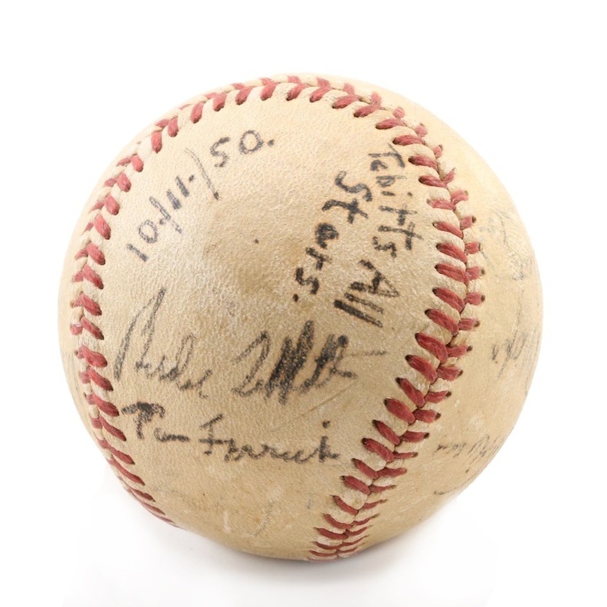 1950 American League Players Signed Baseball