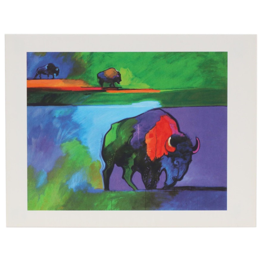 John Nieto Serigraph "Buffalo Rendez-Vous", 1996