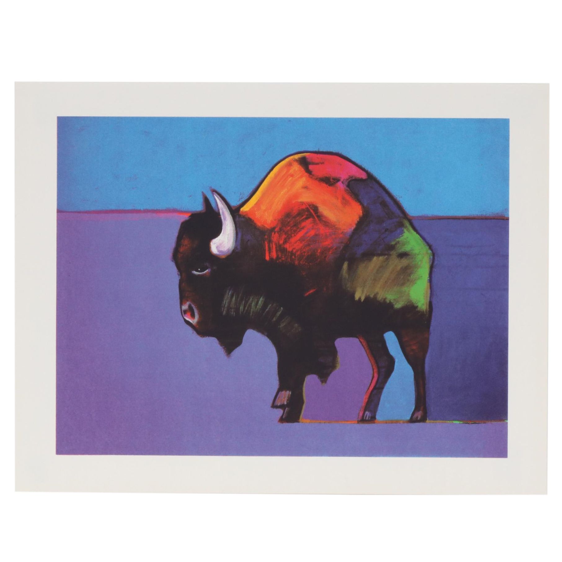 John Nieto Serigraph "Buffalo Dancing the Two-Step in the Sunset", 1996