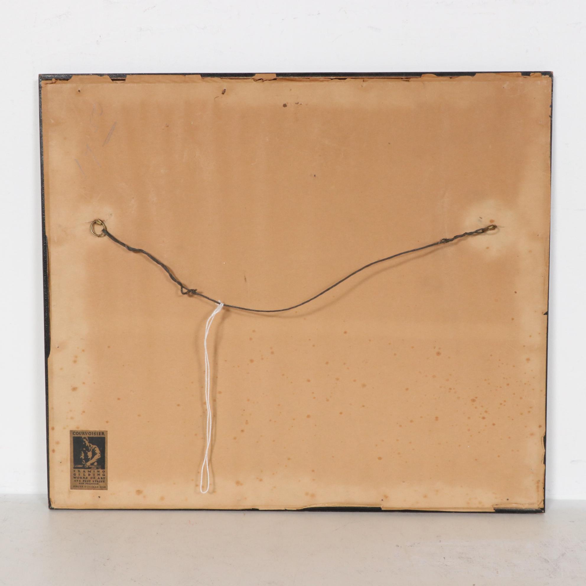 Ben Albert Benson Woodcut of Rural Landscape with Barn, 20th Century