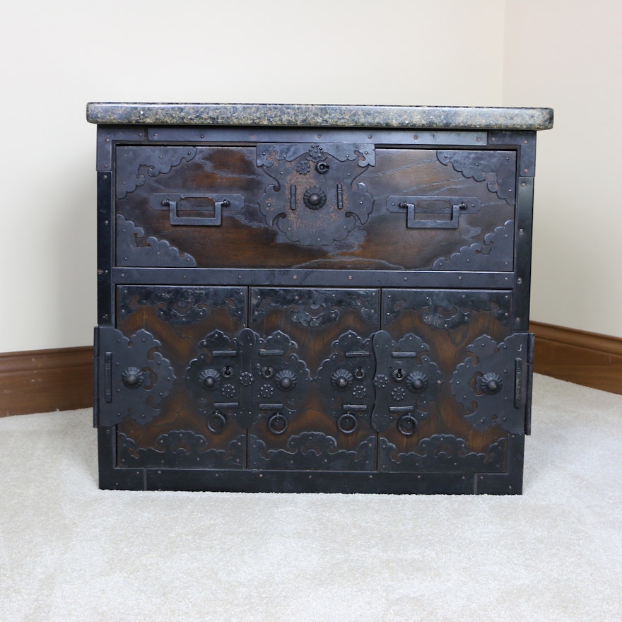 Chinese Puzzle Chest with Granite Top