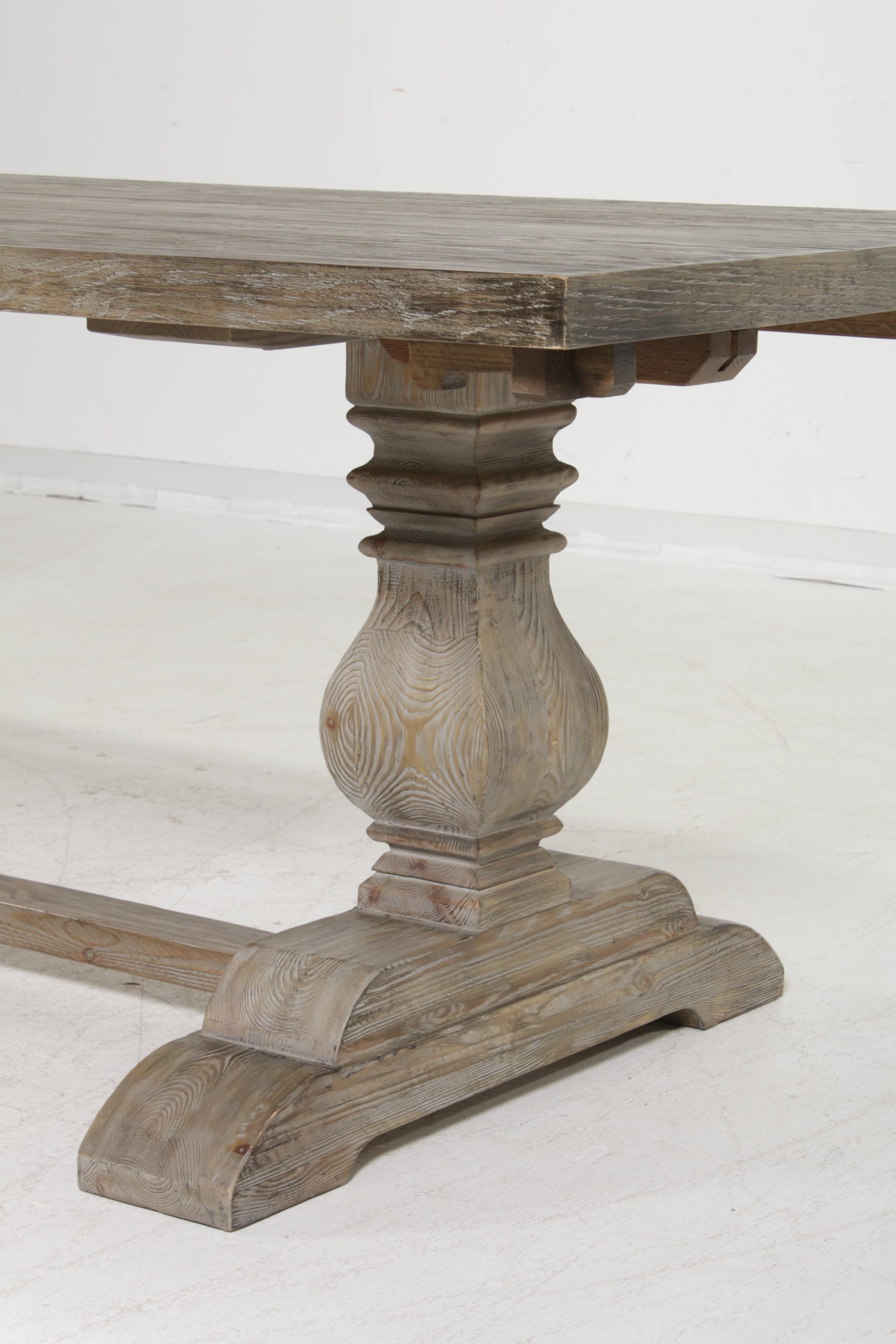 Arhaus Furniture "Kensington" Earl Grey-Finish Oak over Pine Dining Table