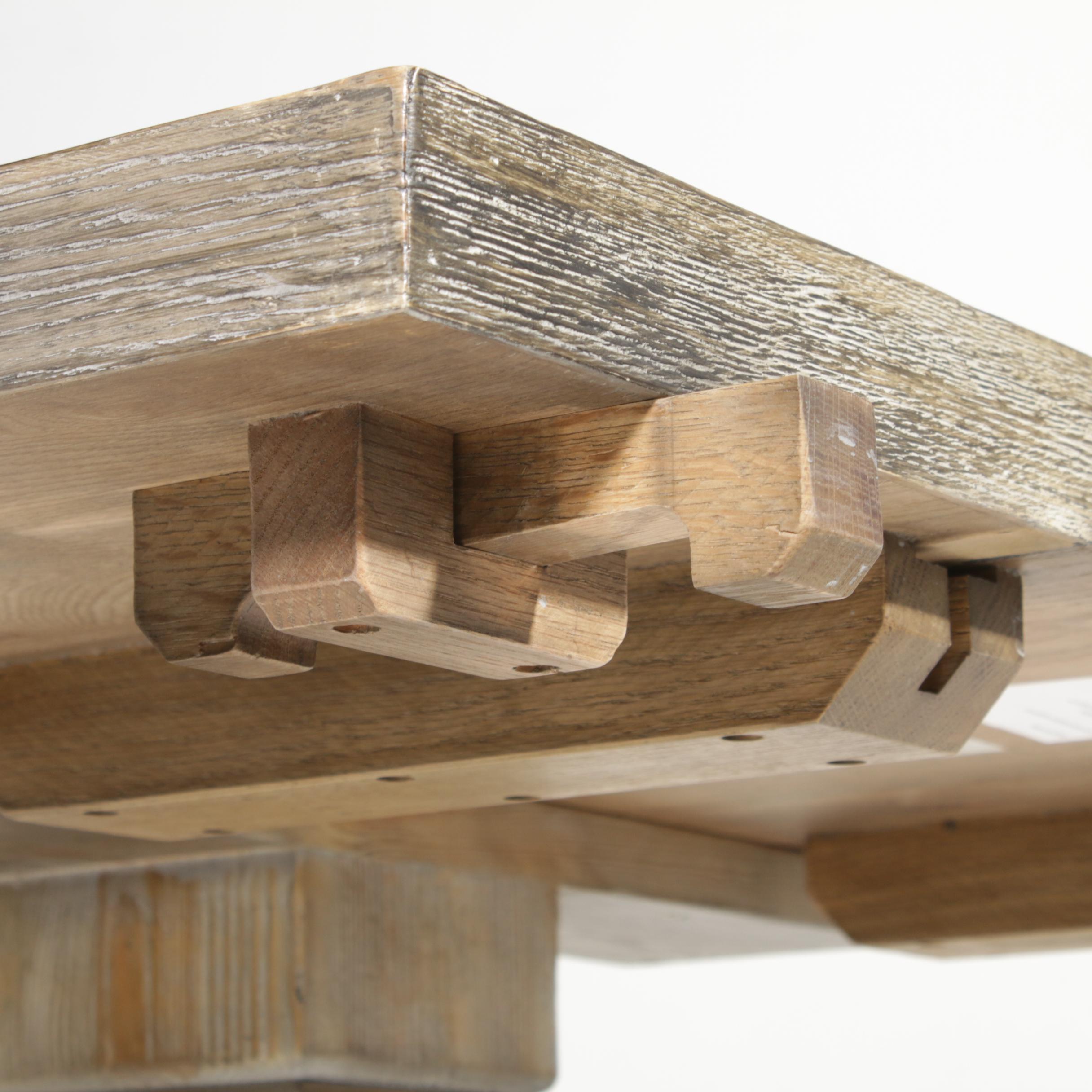 Arhaus Furniture "Kensington" Earl Grey-Finish Oak over Pine Dining Table