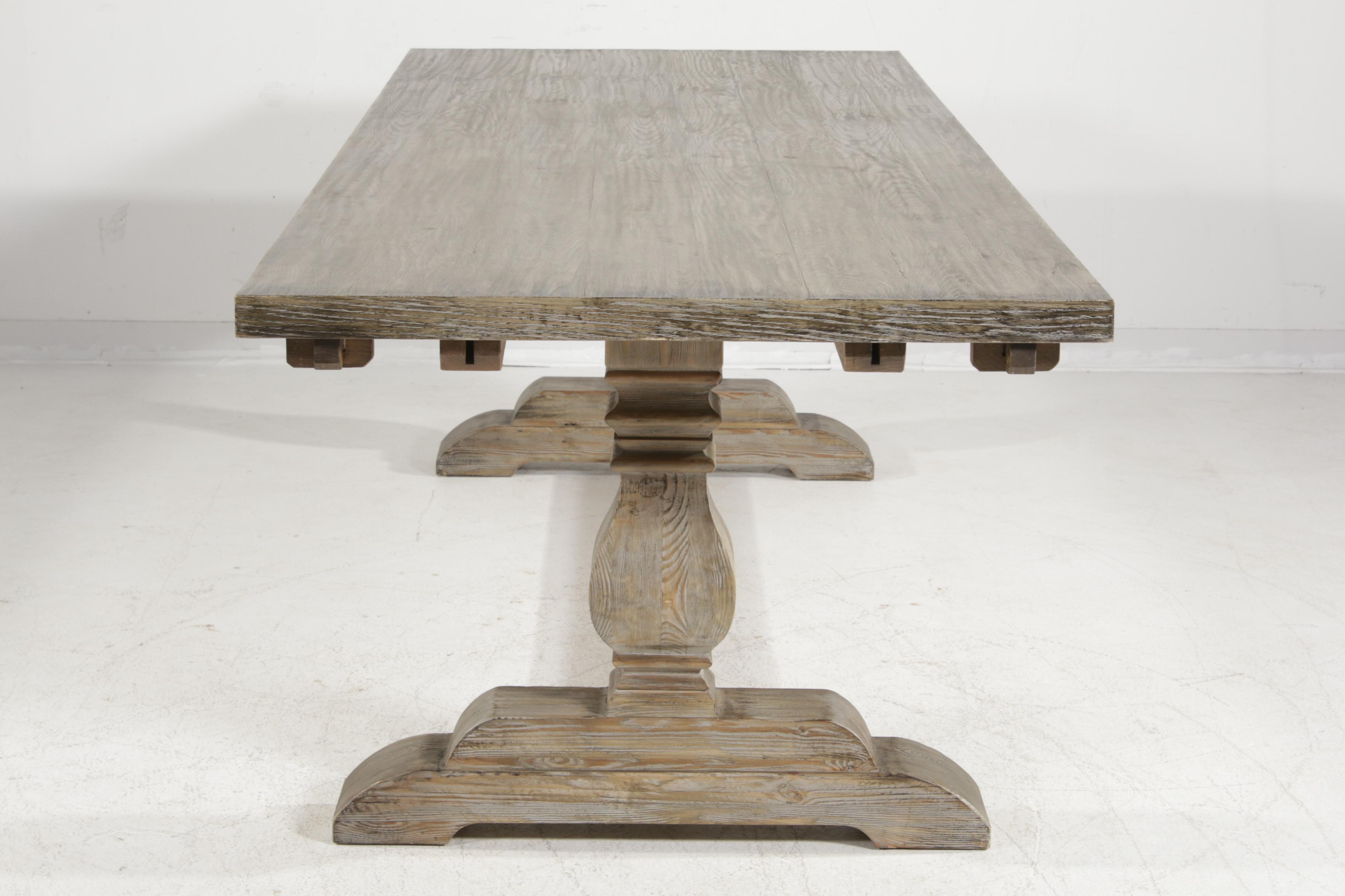Arhaus Furniture "Kensington" Earl Grey-Finish Oak over Pine Dining Table