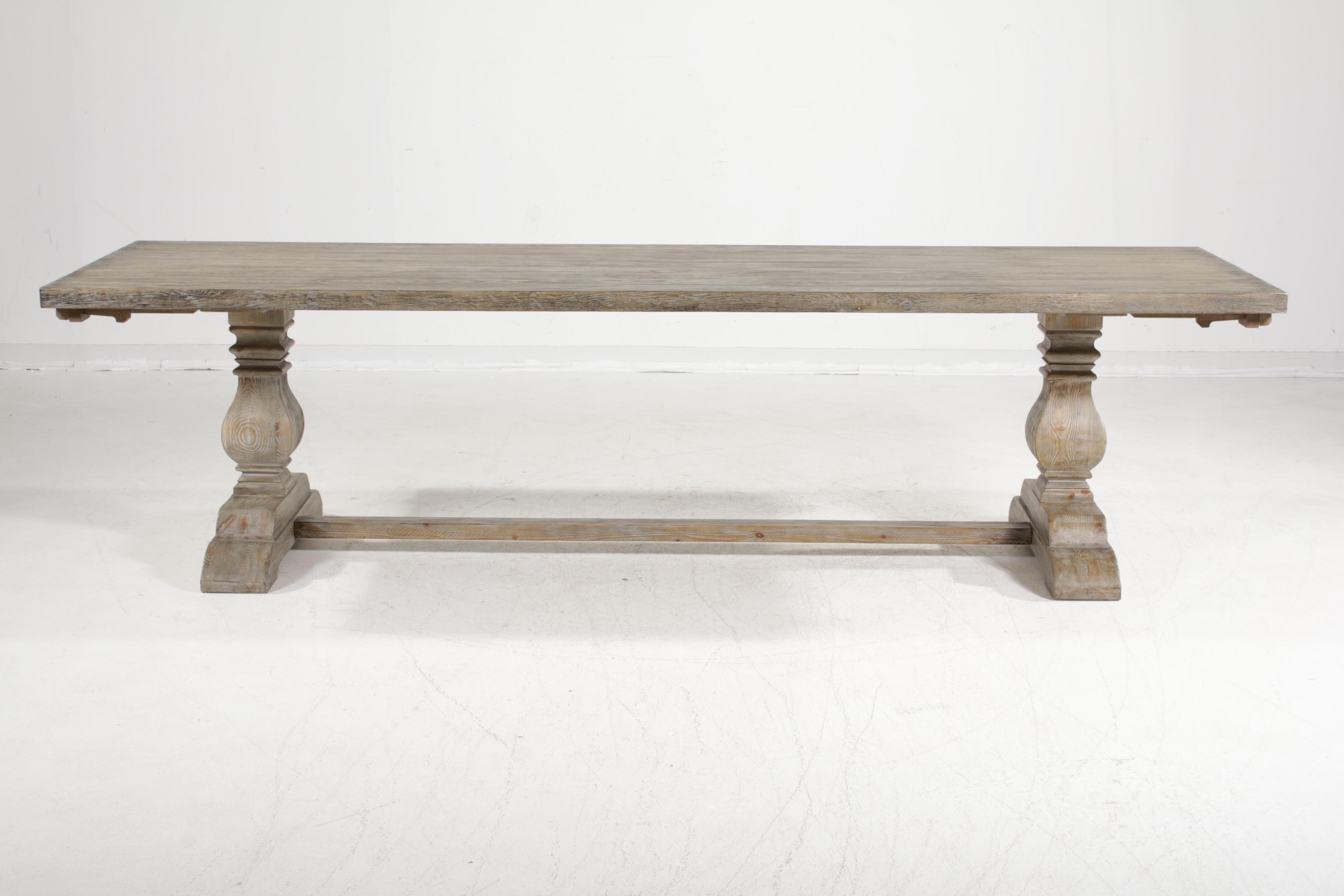 Arhaus Furniture "Kensington" Earl Grey-Finish Oak over Pine Dining Table