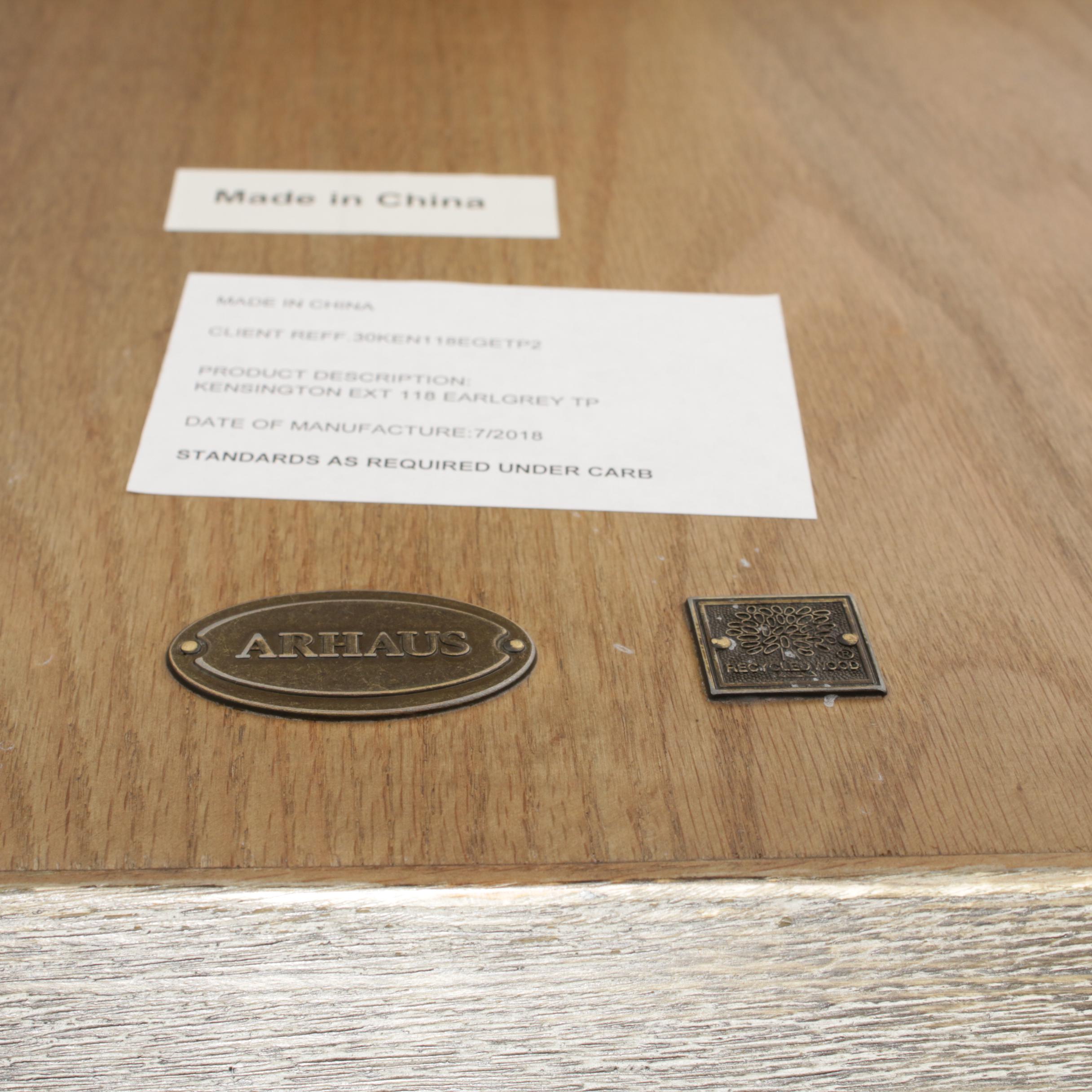 Arhaus Furniture "Kensington" Earl Grey-Finish Oak over Pine Dining Table