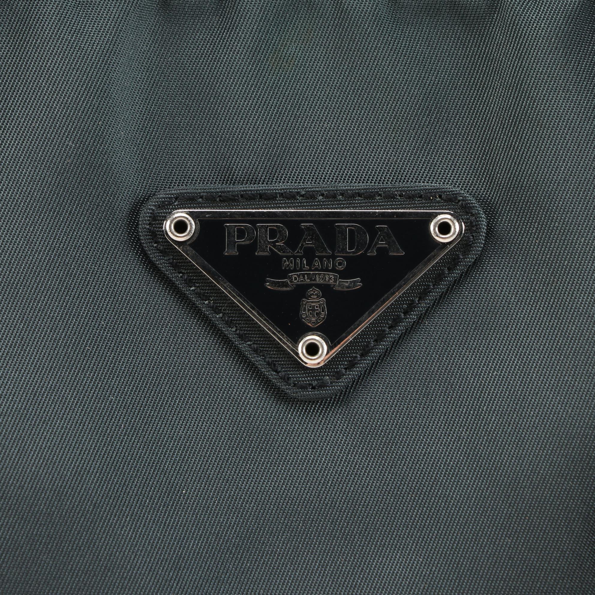 Prada Dark Teal Tessuto Nylon Dual Handle Bag