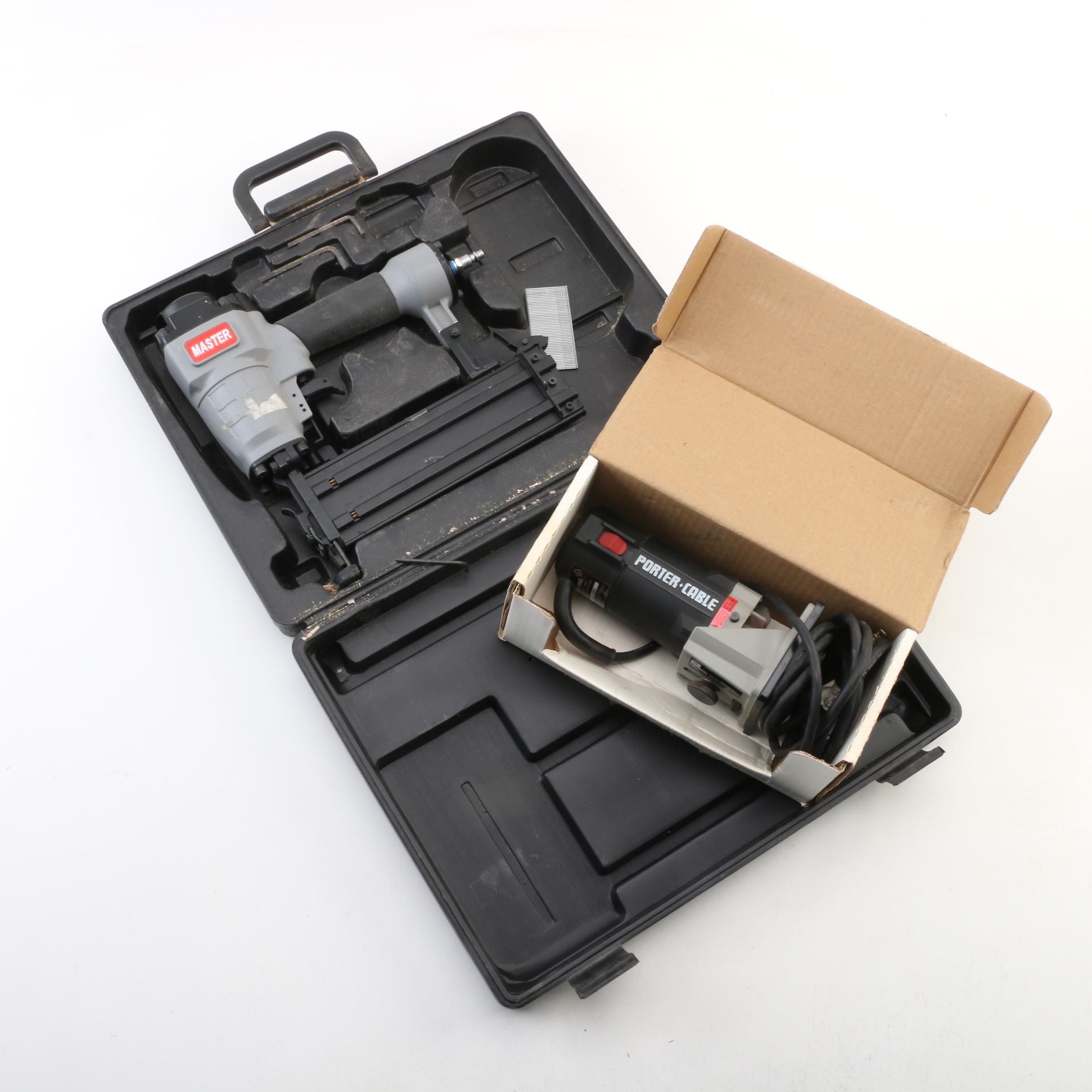 Master Fasteners Nail Gun, Porter Cable Laminate Trimmer