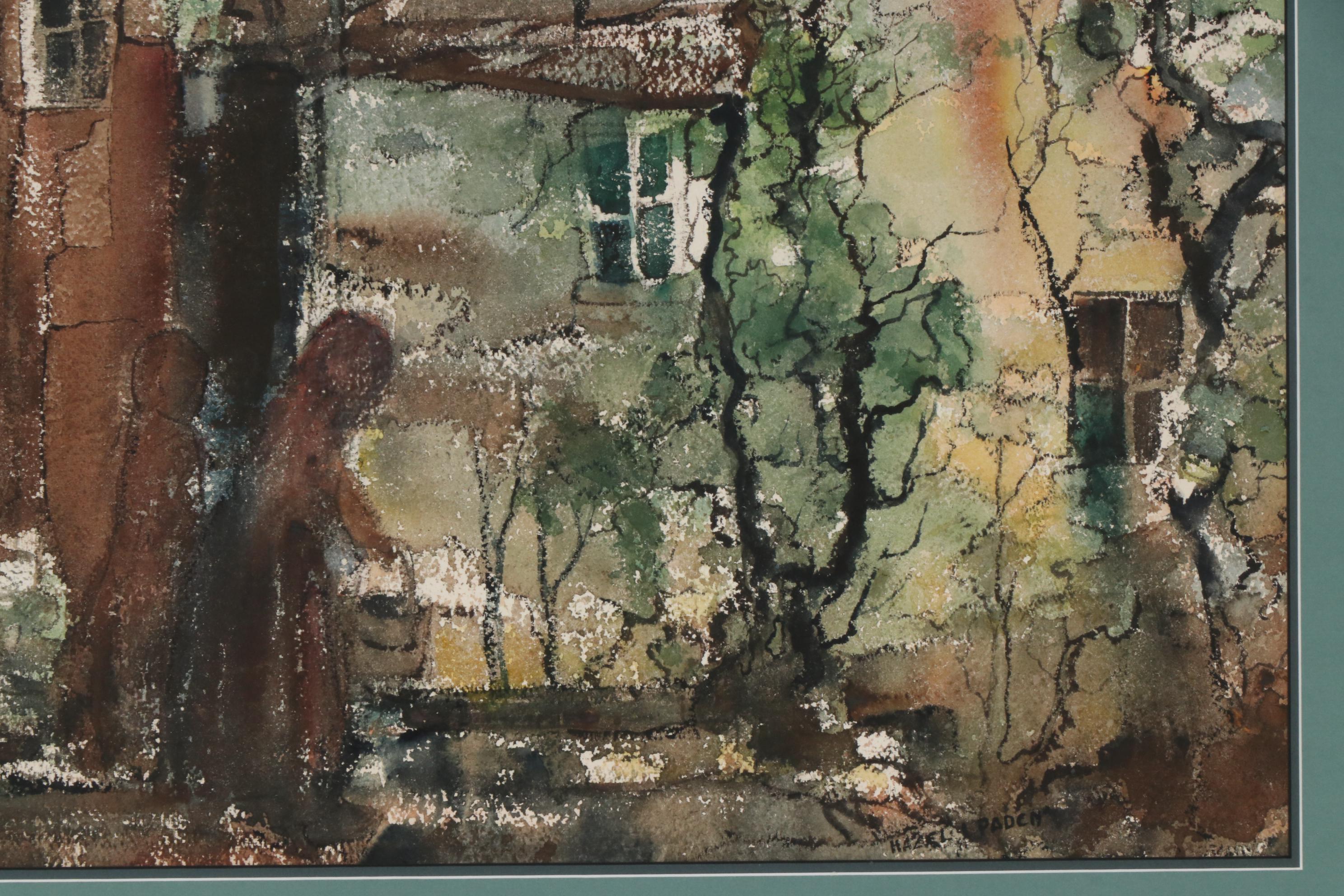 Hazel Paden Watercolor Painting "Nightfall", 1956