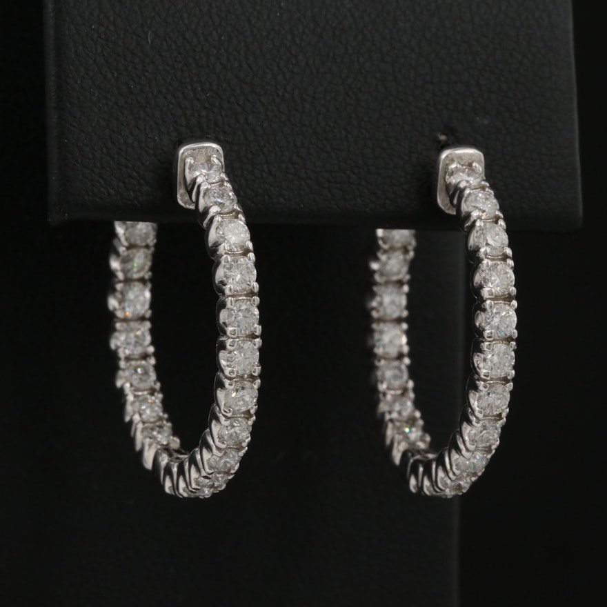 14K 1.71 CTW Diamond Inside-Out Hoop Earrings