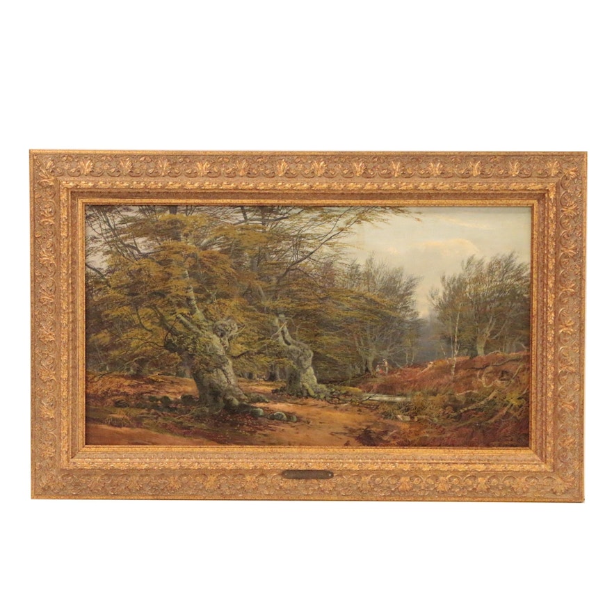 John Fulleylove Forest Landscape Oil Painting, 1878