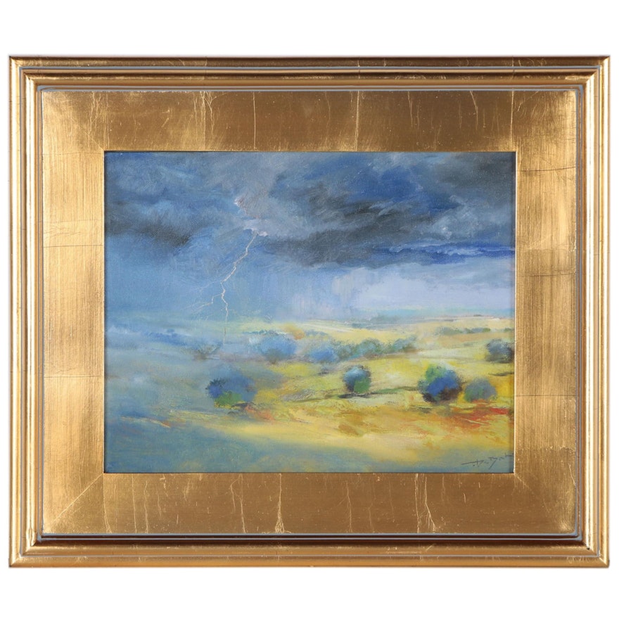 Vova DeBak Oil Painting "Heavy Rain", 2020