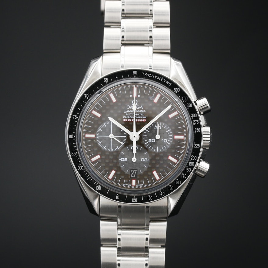 Omega Speedmaster Racing Carbon Chronograph Stainless Steel Automatic Wristwatch