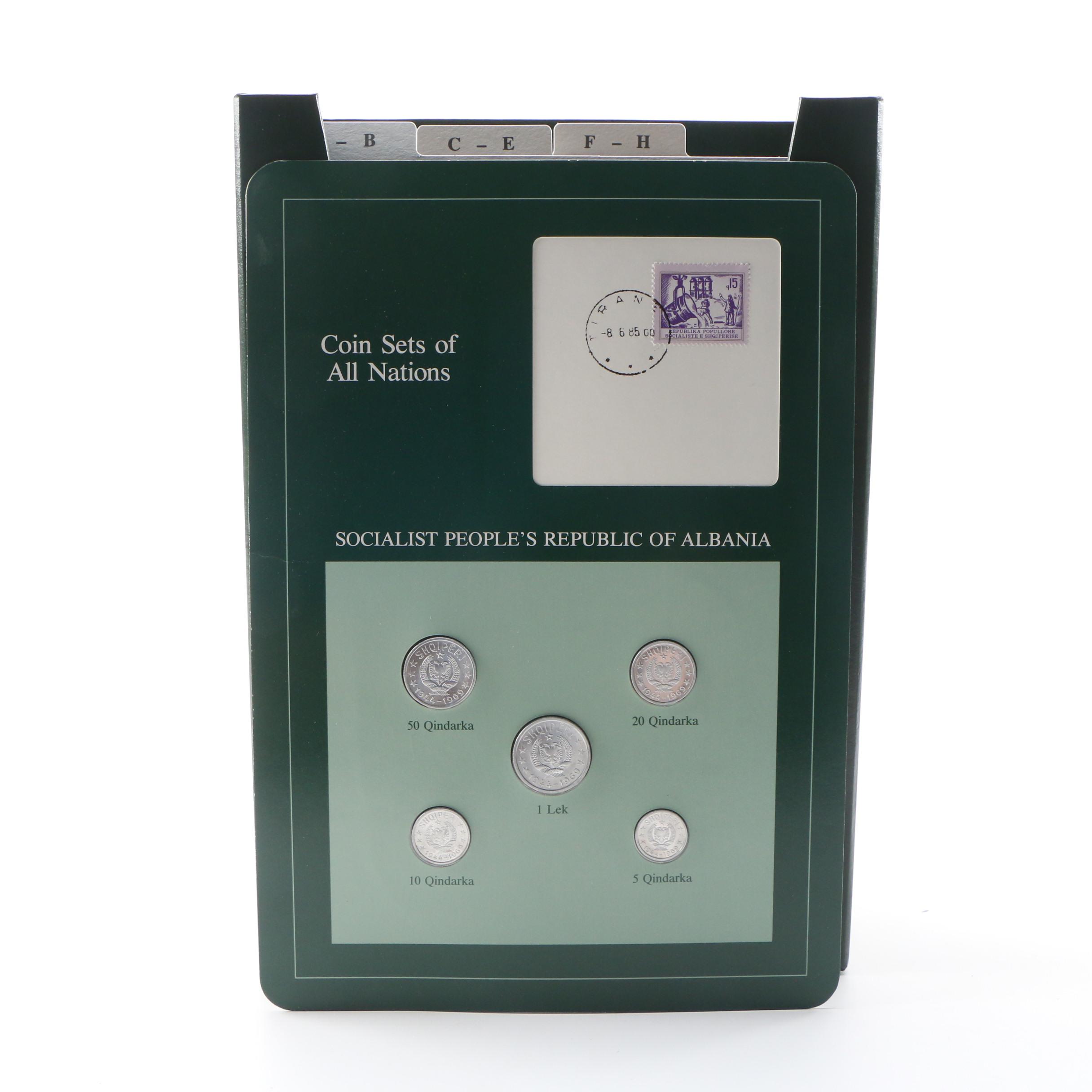 Franklin Mint "Coin Sets of All Nations" with Stamps Volumes 1–3