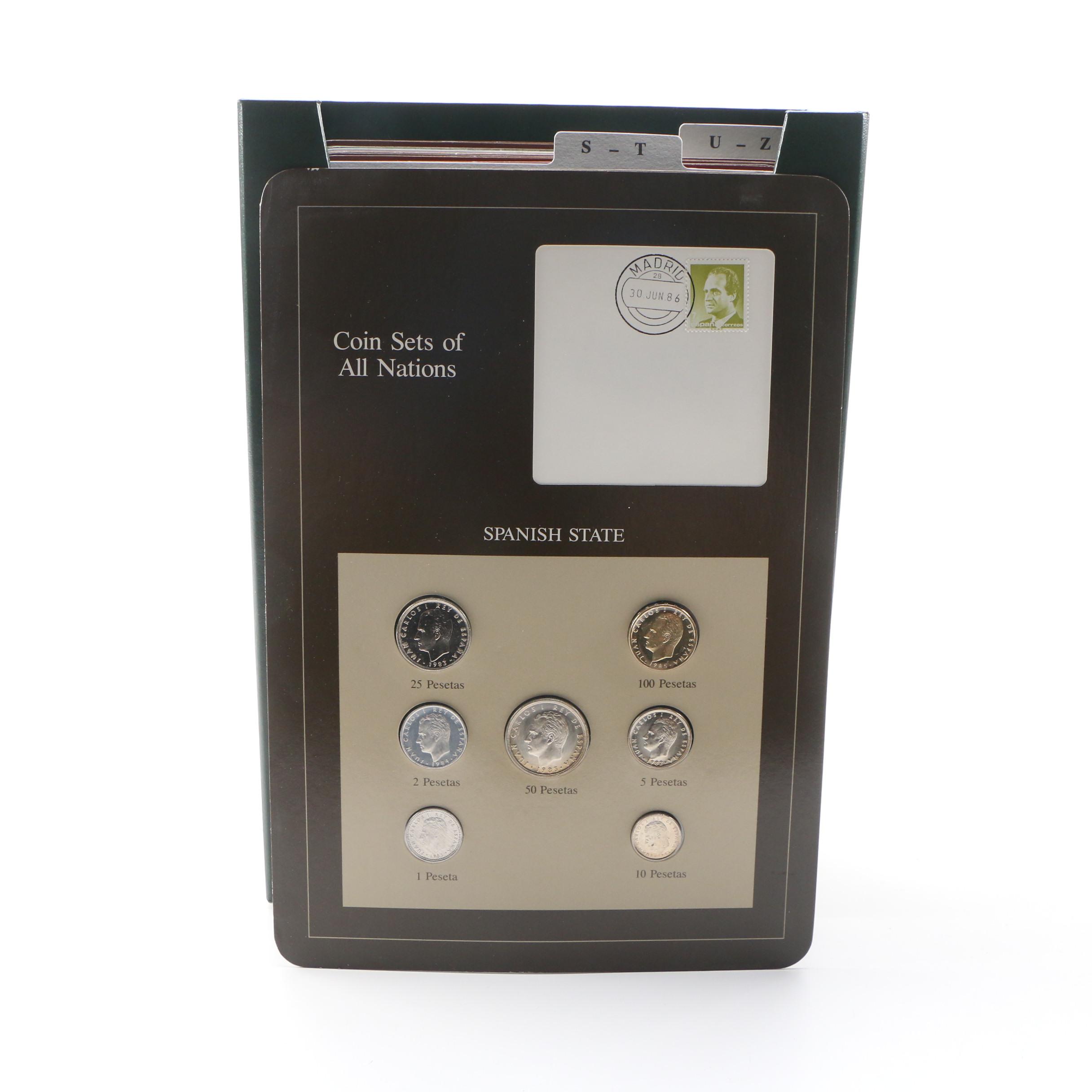 Franklin Mint "Coin Sets of All Nations" with Stamps Volumes 1–3