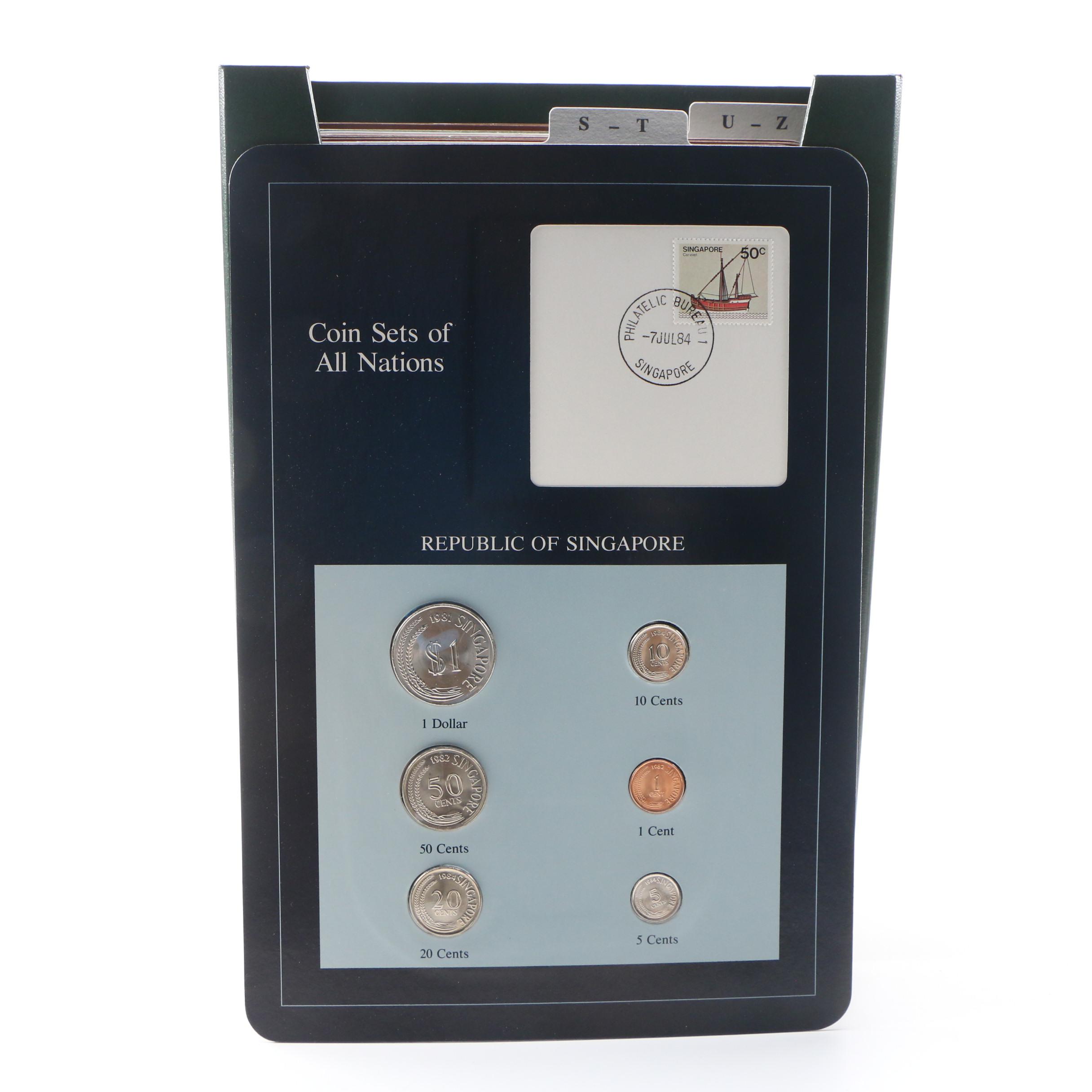 Franklin Mint "Coin Sets of All Nations" with Stamps Volumes 1–3