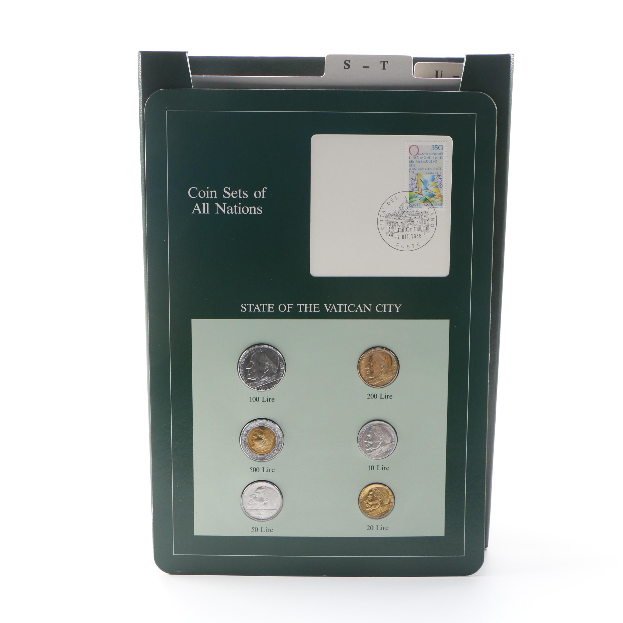 Franklin Mint "Coin Sets of All Nations" with Stamps Volumes 1–3