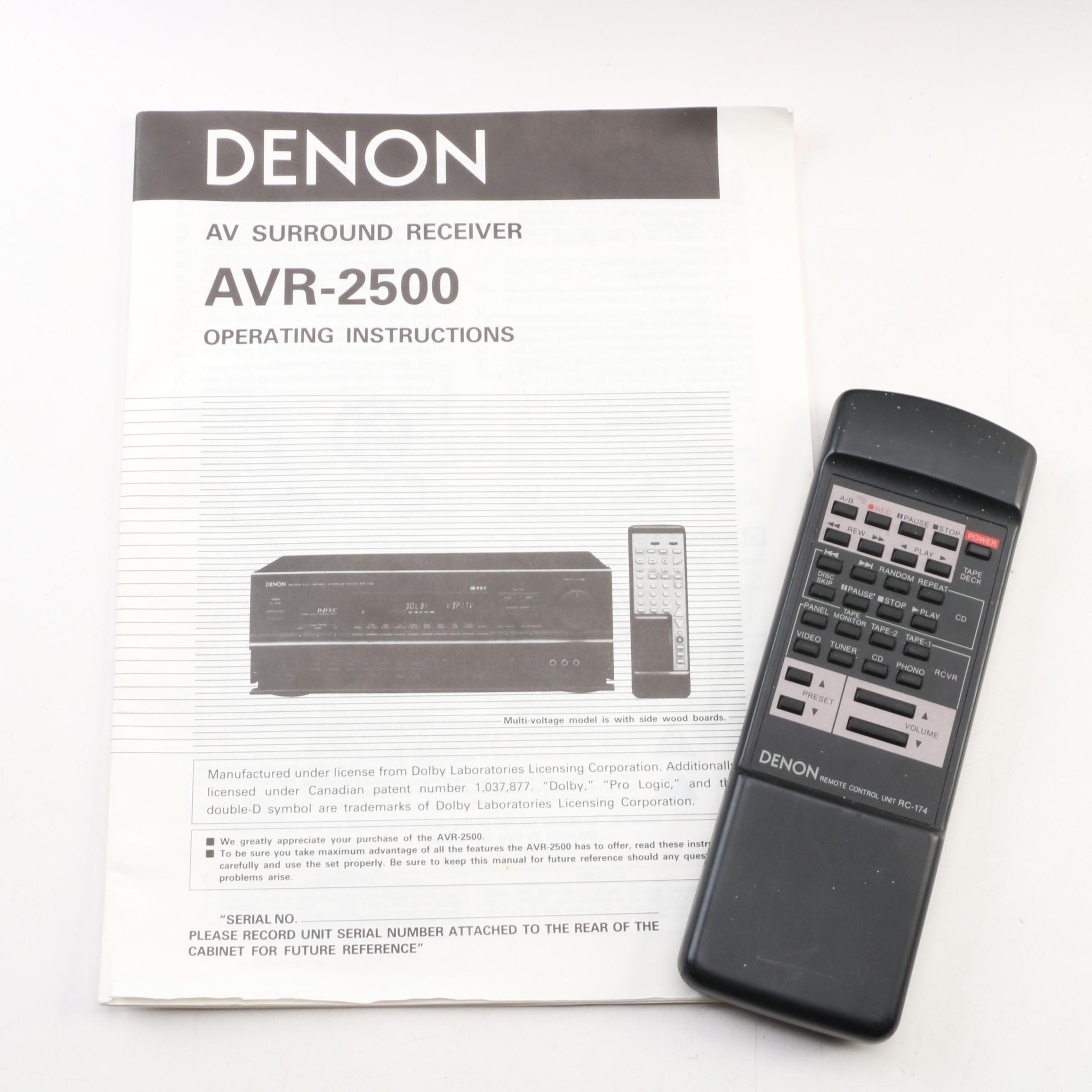 Denon AVR-2500 Surround Sound Receiver
