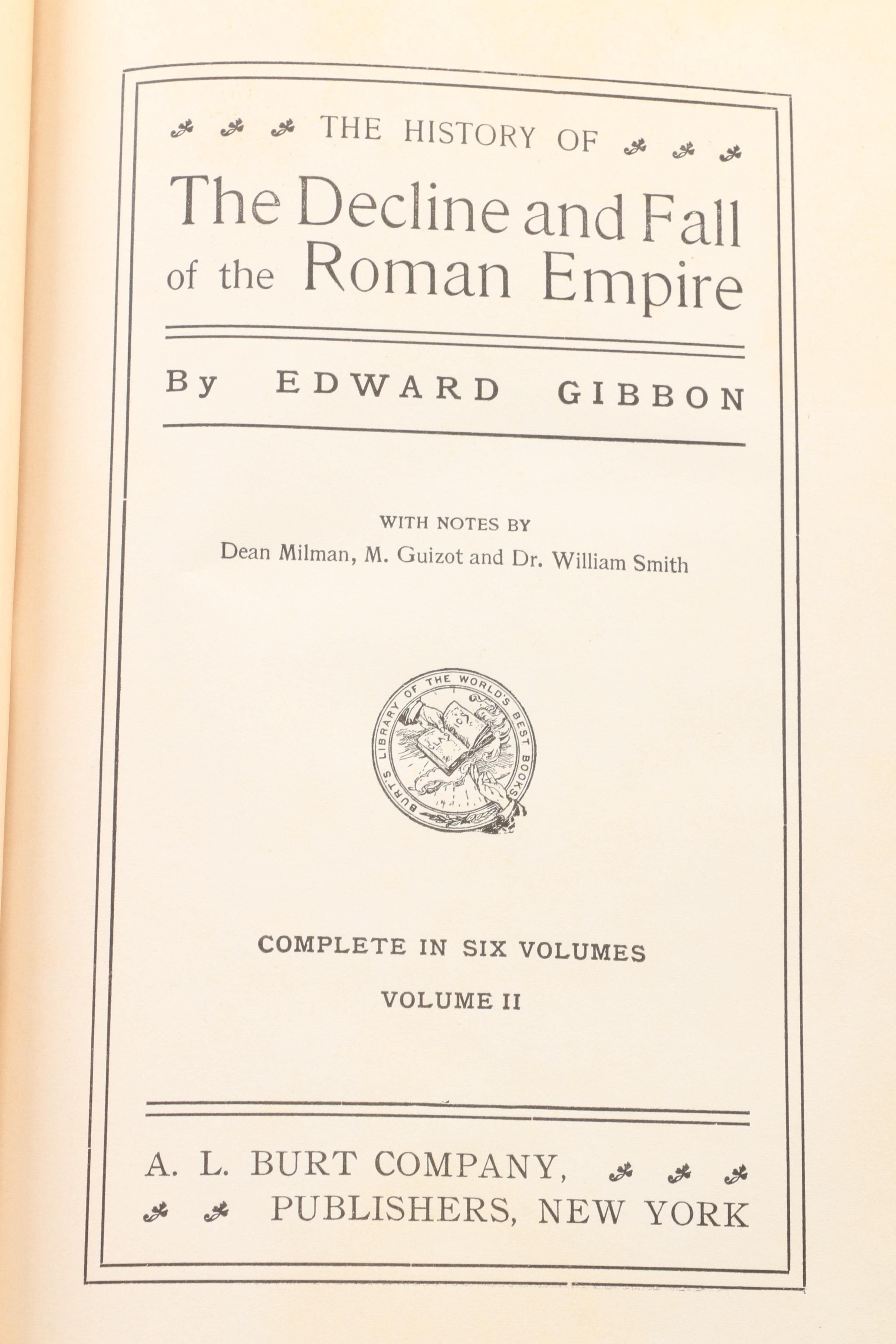 Complete "The Decline and Fall of the Roman Empire" by Edward Gibbon, c. 1900