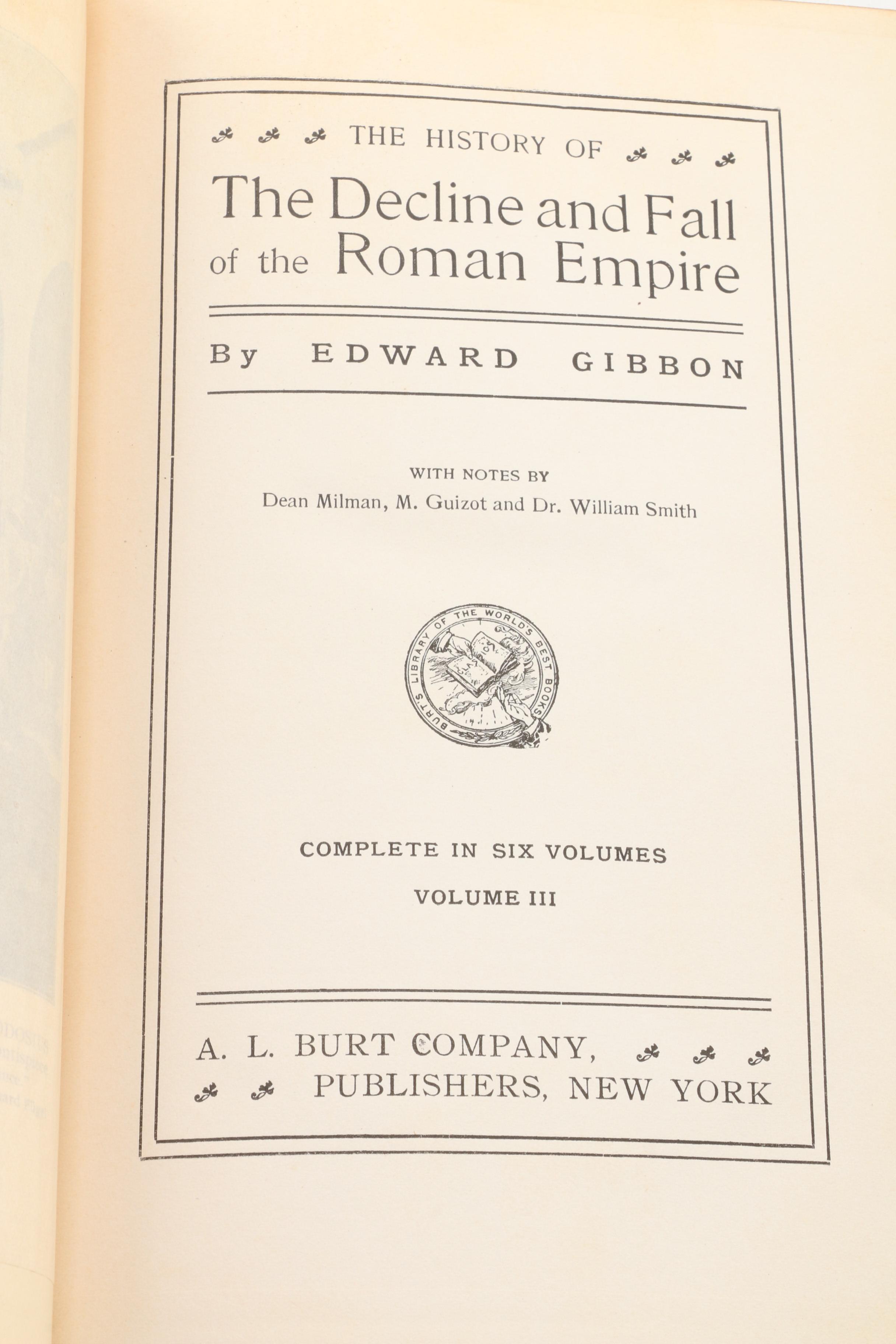 Complete "The Decline and Fall of the Roman Empire" by Edward Gibbon, c. 1900