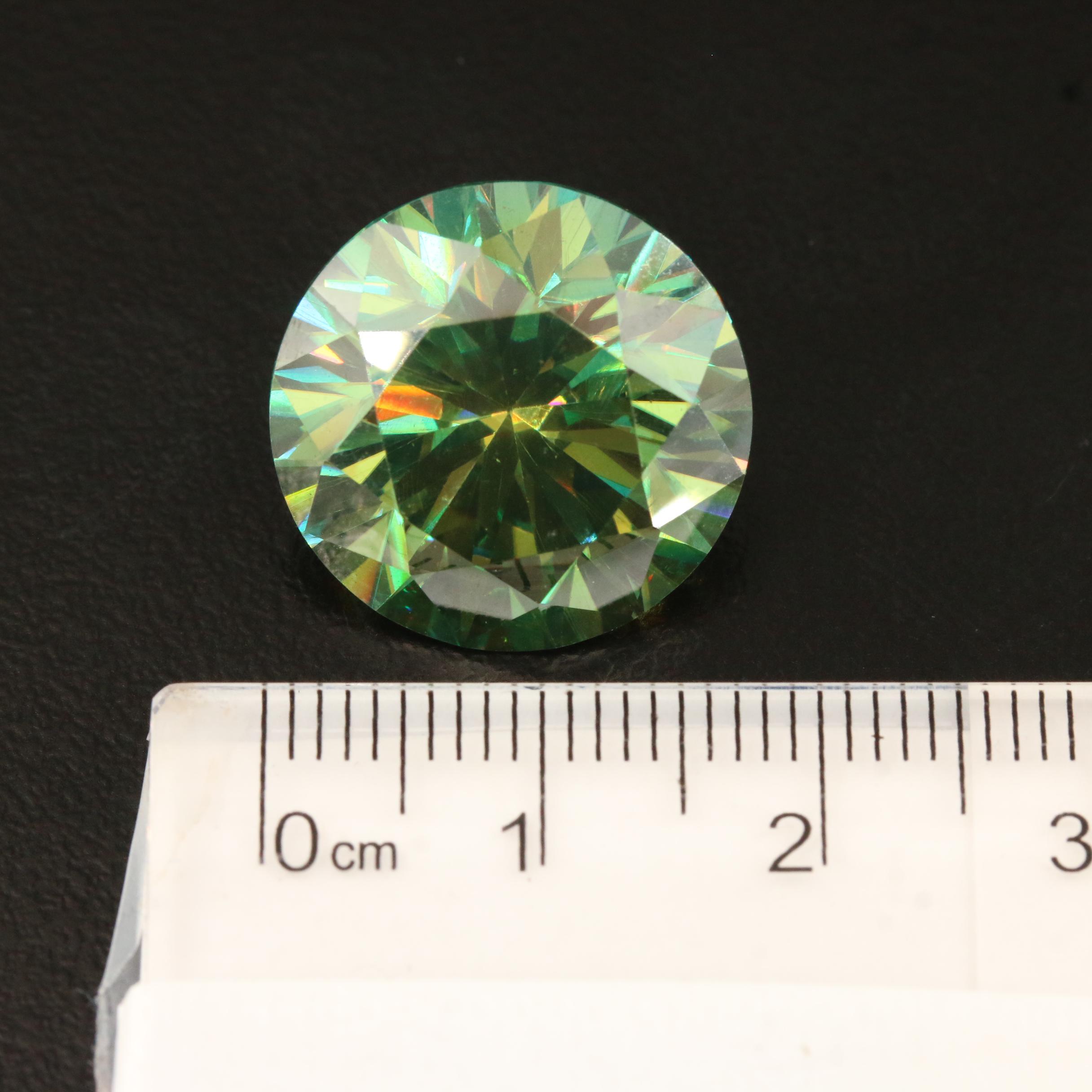 Loose Lab Grown 18.25 CT Round Faceted Moissanite