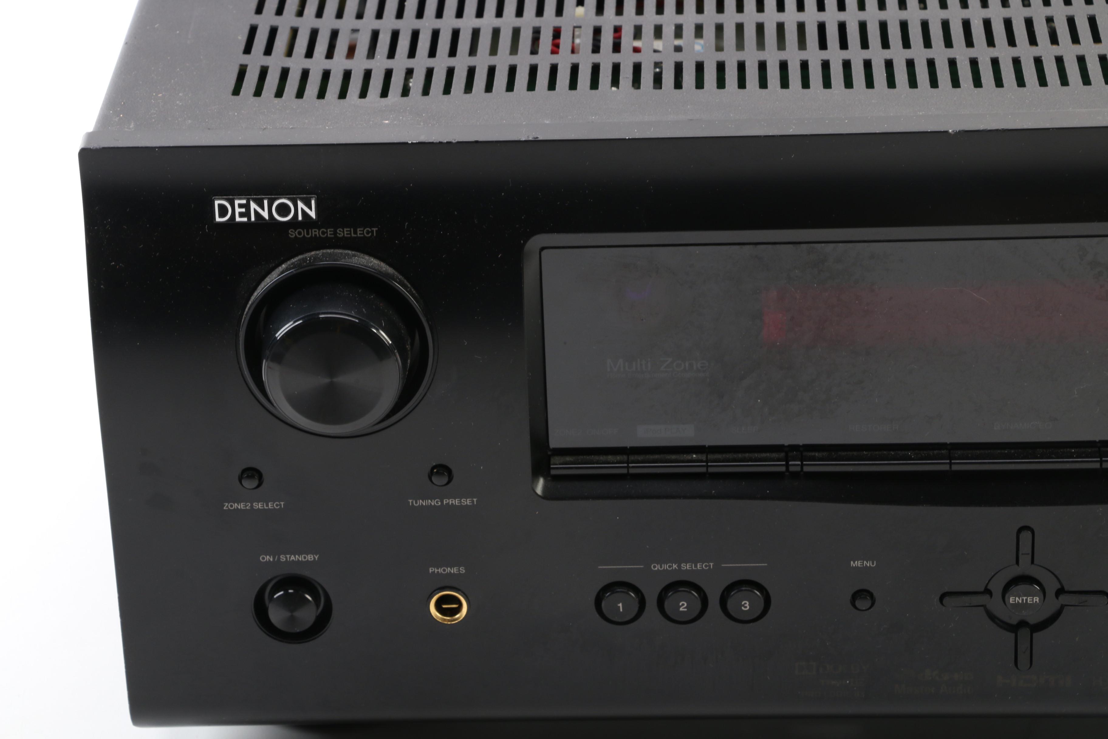 Denon AVR-1911 Home Theater Receiver with Monoprice Speaker Selector