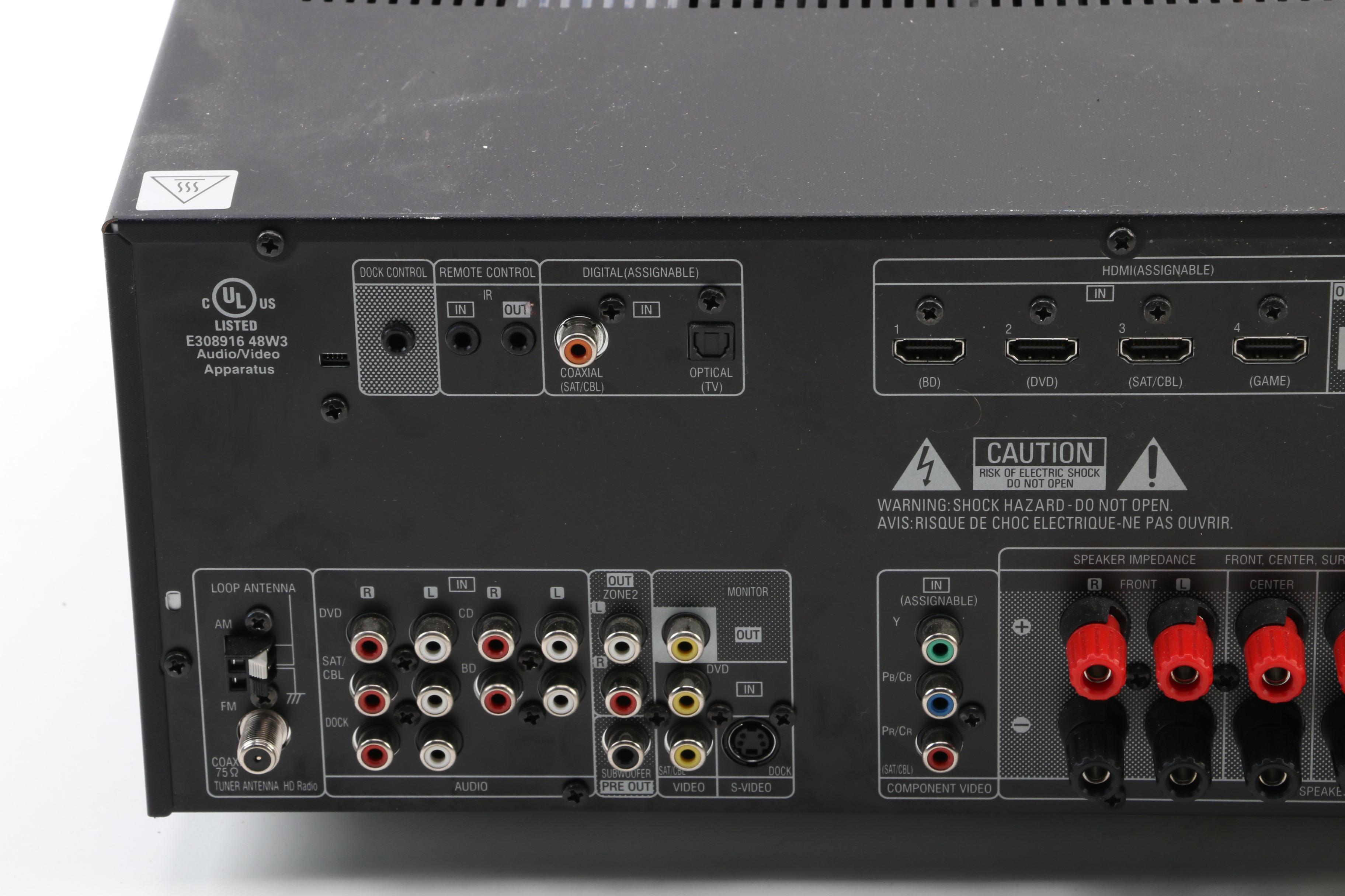 Denon AVR-1911 Home Theater Receiver with Monoprice Speaker Selector