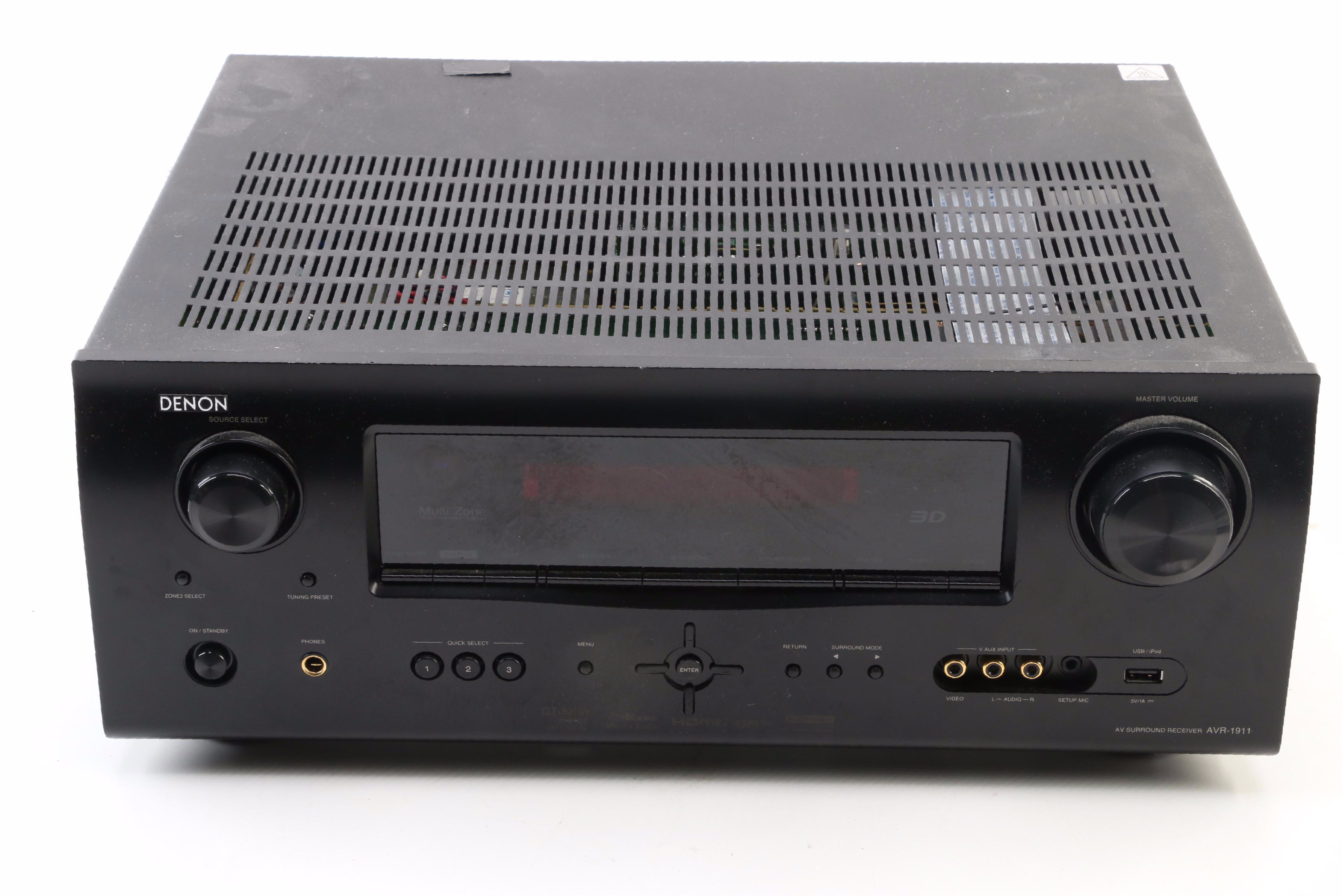 Denon AVR-1911 Home Theater Receiver with Monoprice Speaker Selector