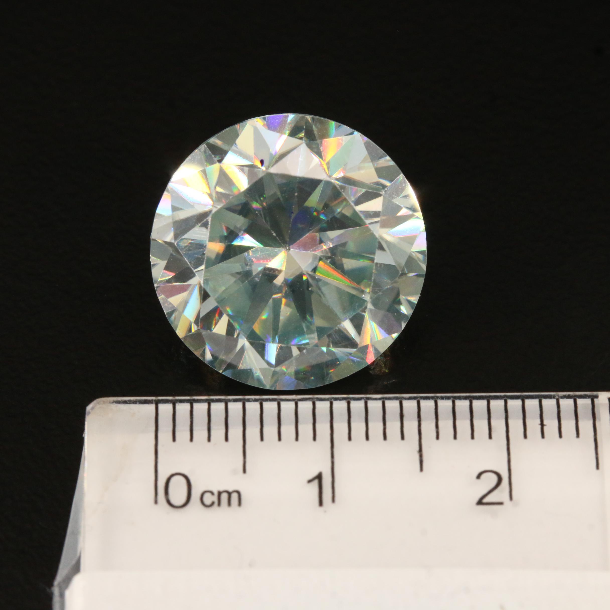 Loose Lab Grown 14.78 CT Round Faceted Moissanite