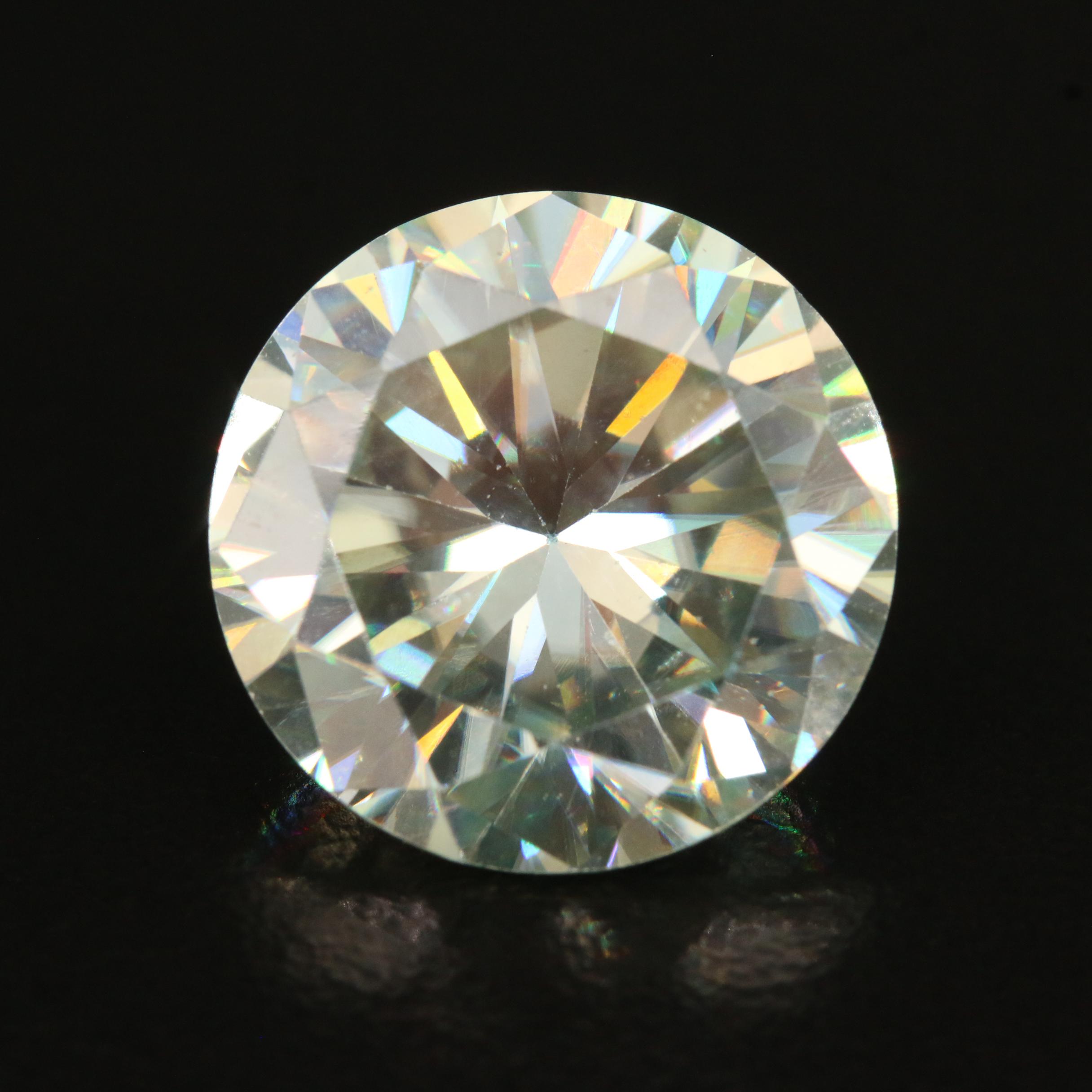 Loose Lab Grown 9.52 CT Round Faceted Moissanite