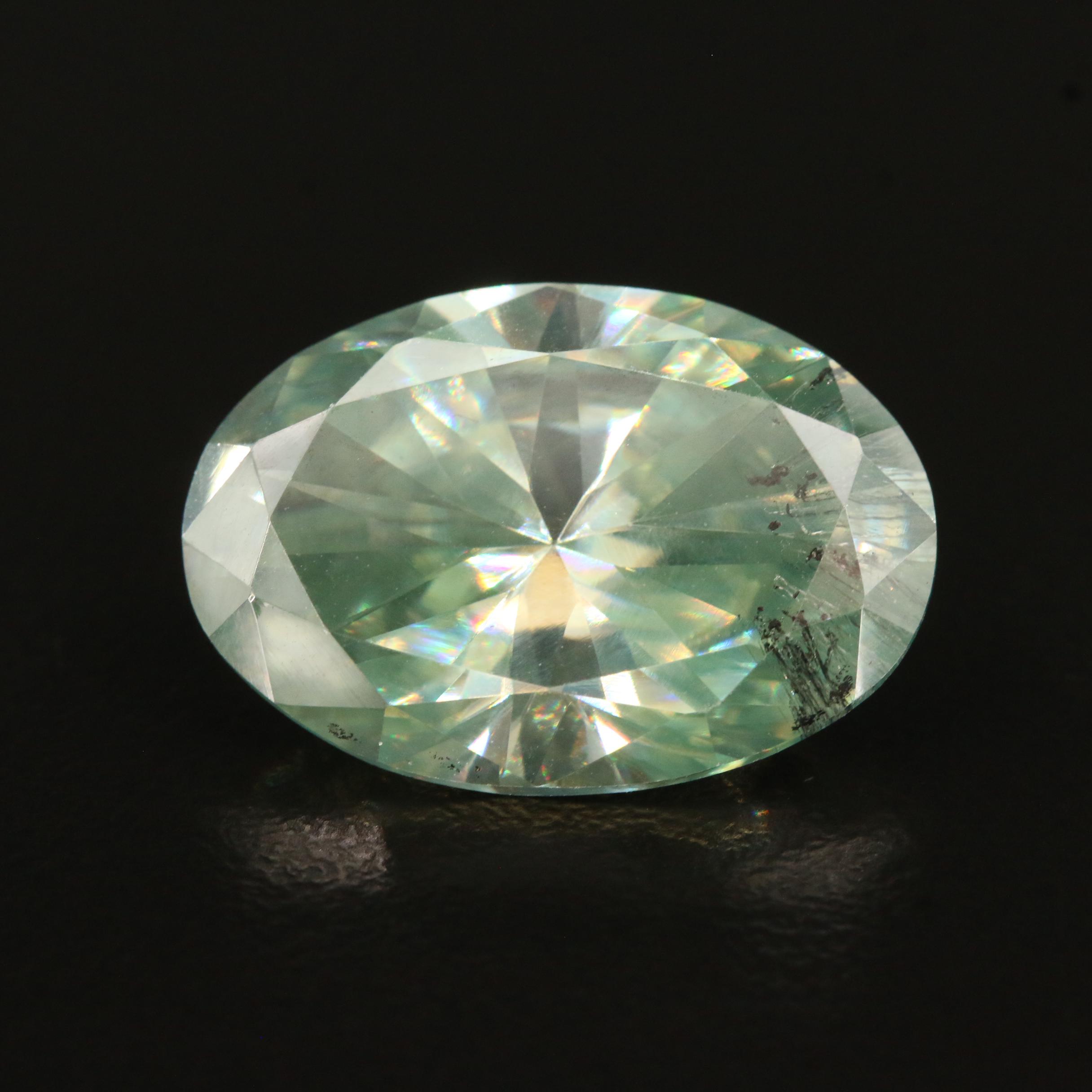 Loose Lab Grown 13.47 CT Oval Faceted Moissanite