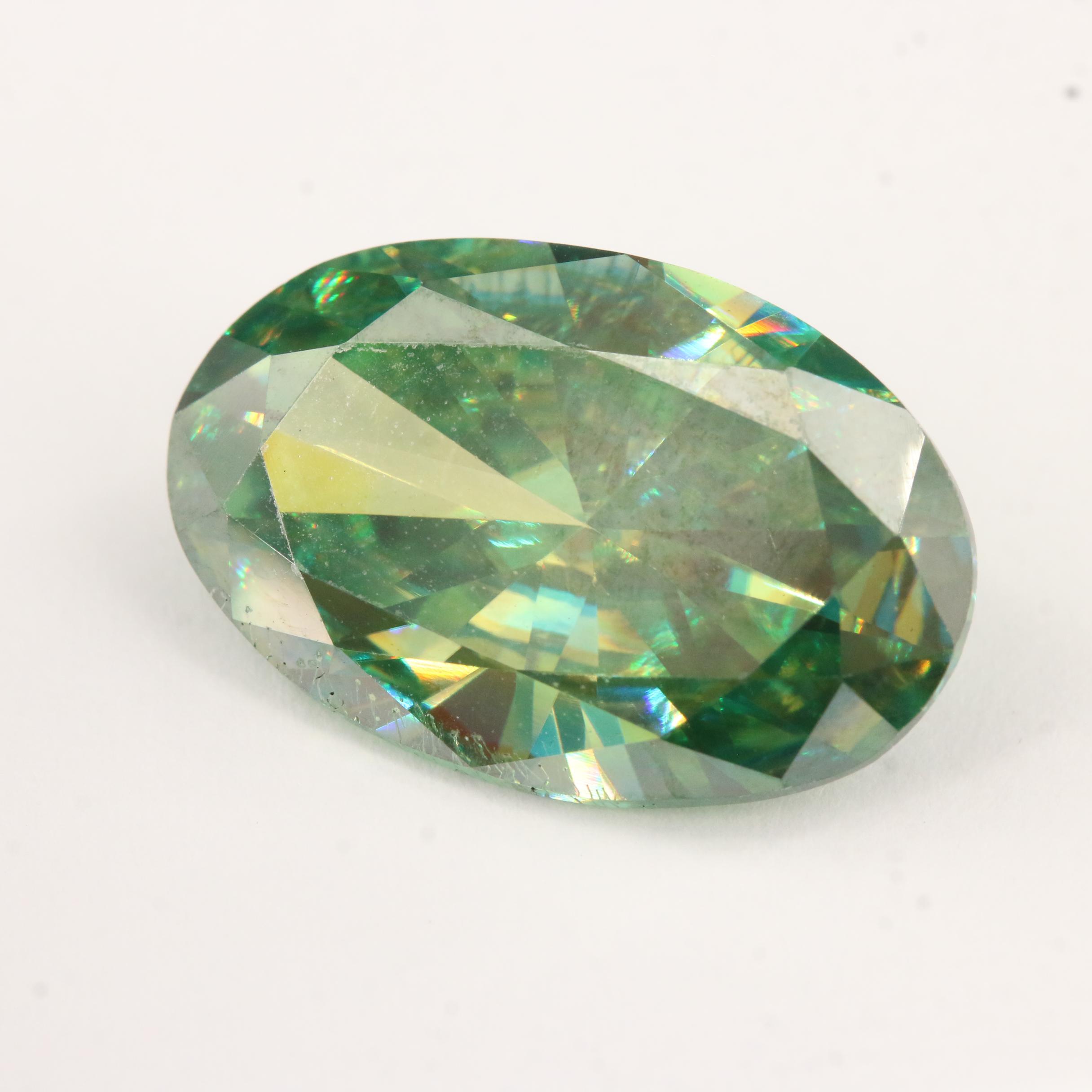 Loose Lab Grown 10.97 CT Oval Faceted Moissanite